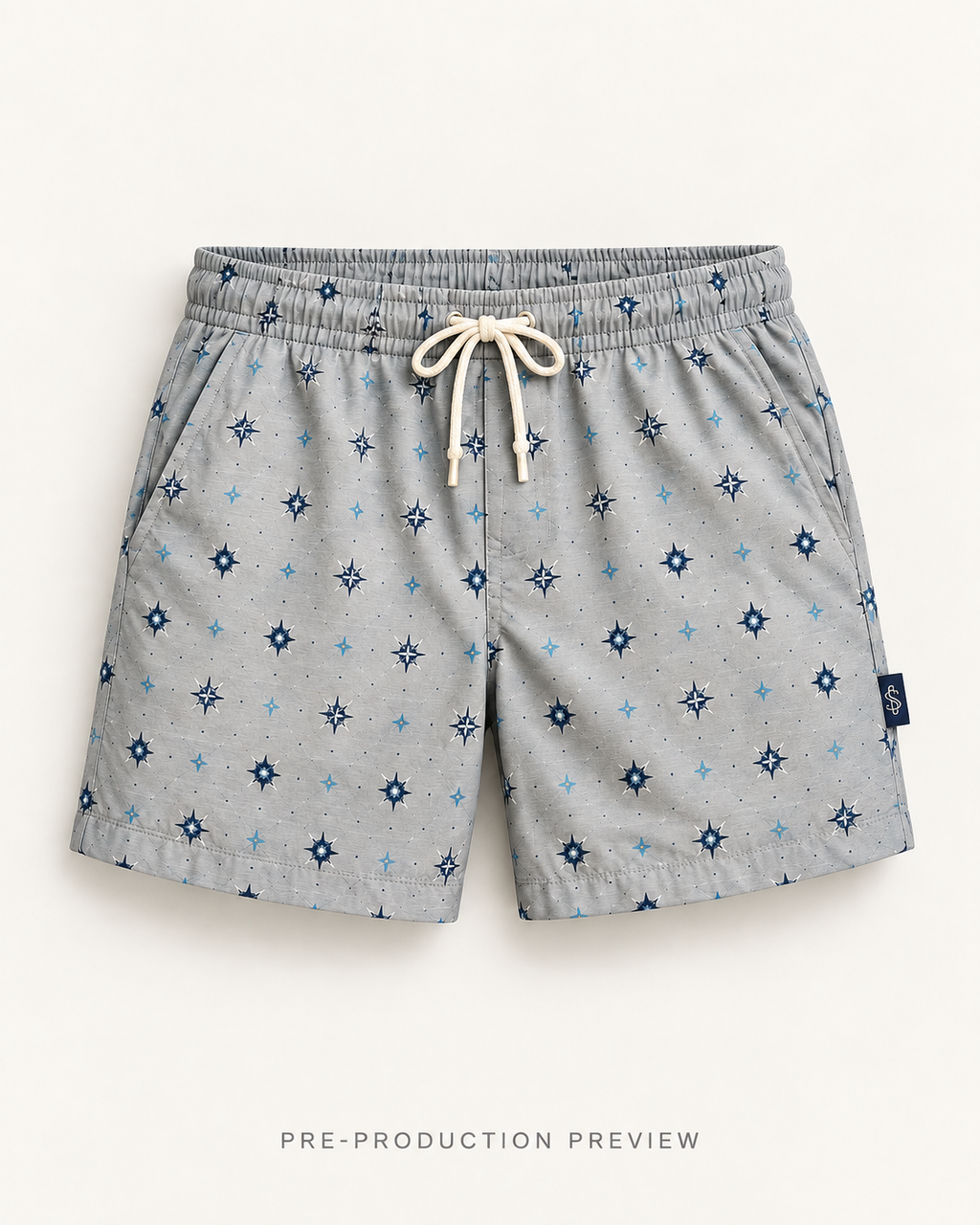 Generated pre-production flat lay preview of Southerly Swim Short 051.