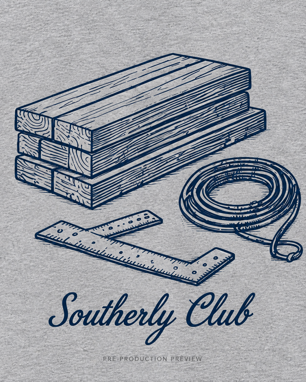 Generated pre-production artwork detail preview of Boardwalk Lines Graphic Tee 054.