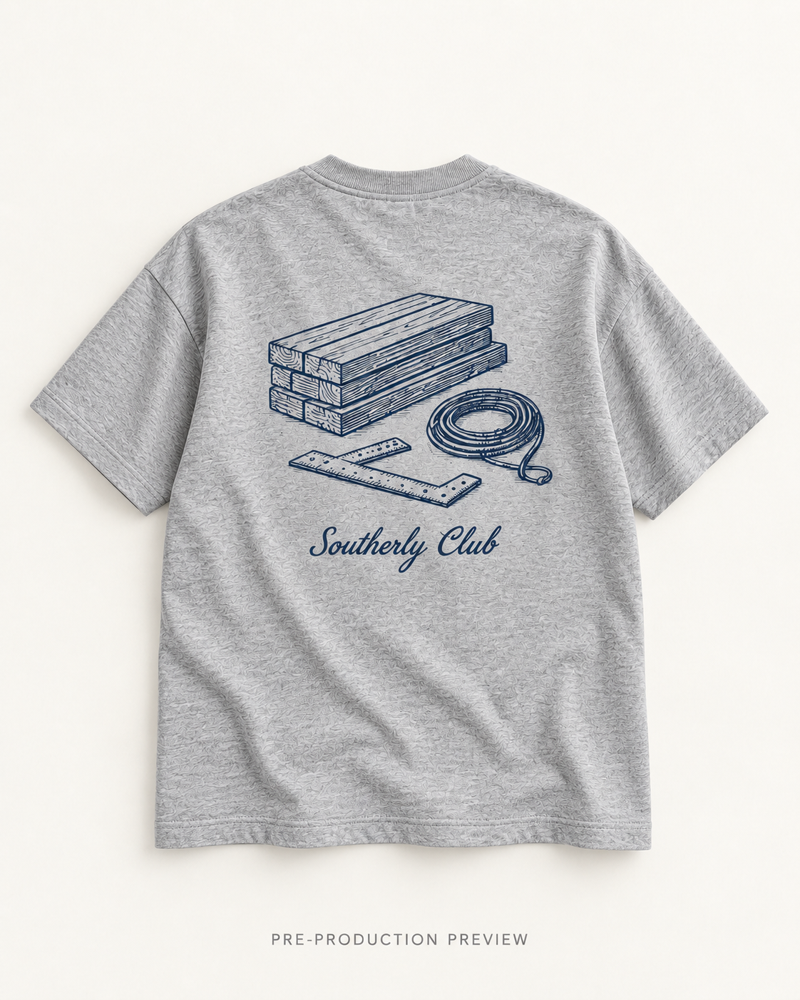 Generated pre-production flat lay preview of Boardwalk Lines Graphic Tee 054.