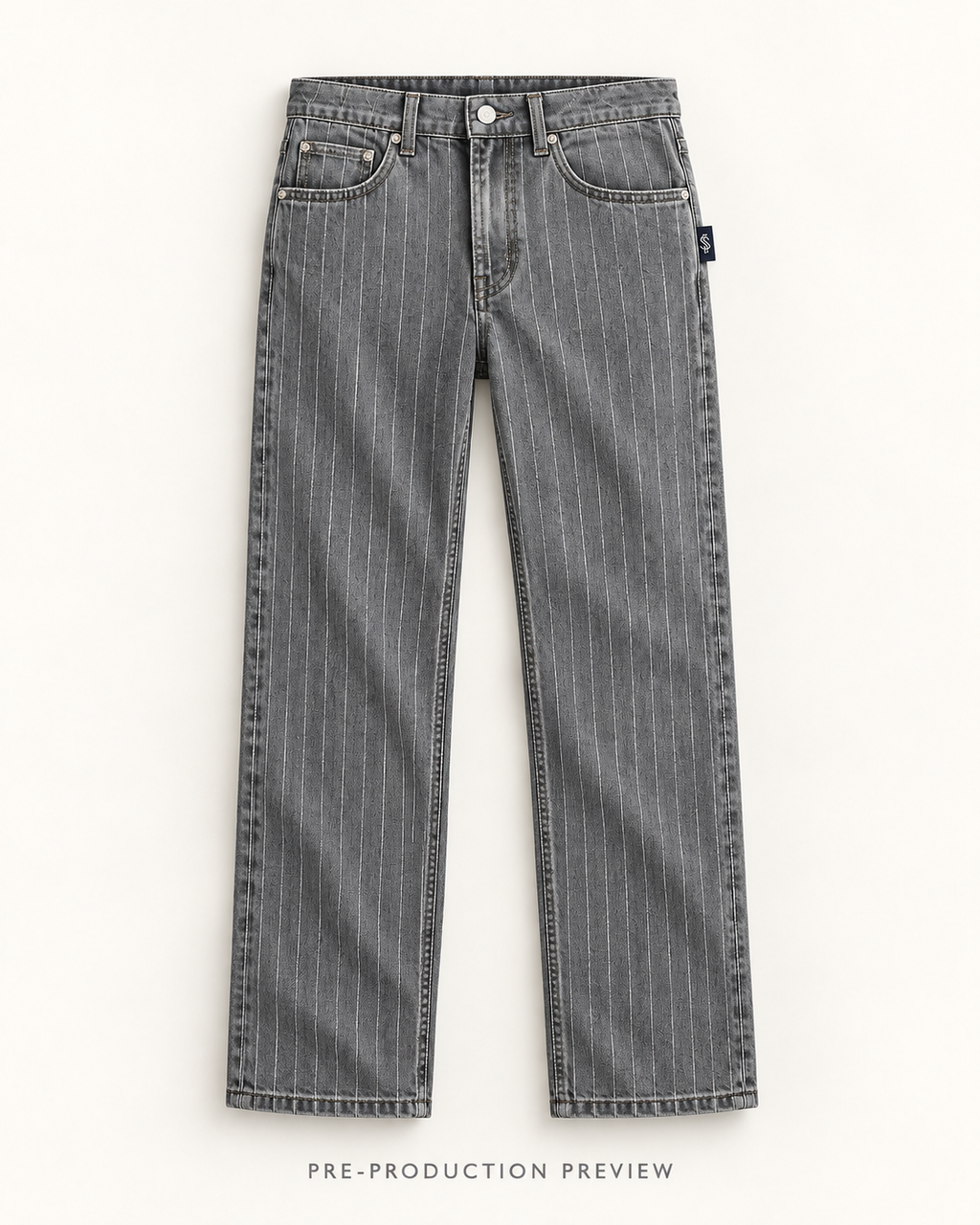 Generated pre-production flat lay preview of Southerly Straight Denim Trouser 057.