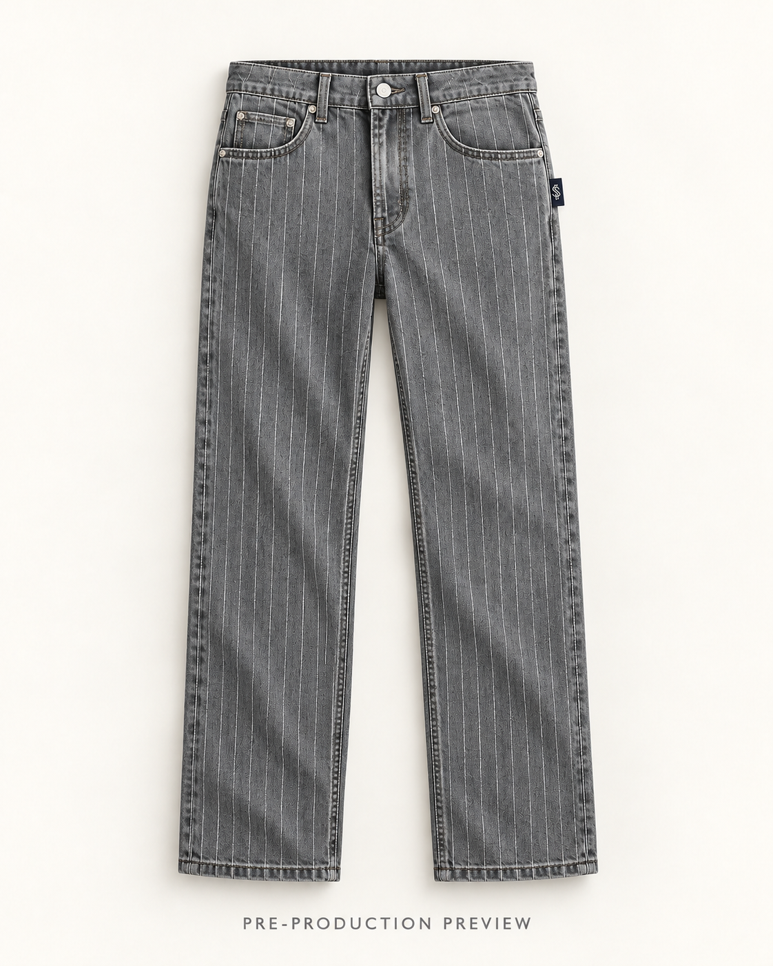 Generated pre-production flat lay preview of Southerly Straight Denim Trouser 057.