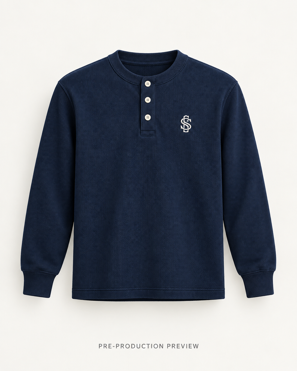 Generated pre-production front preview of Southerly Long-Sleeve Henley 058.