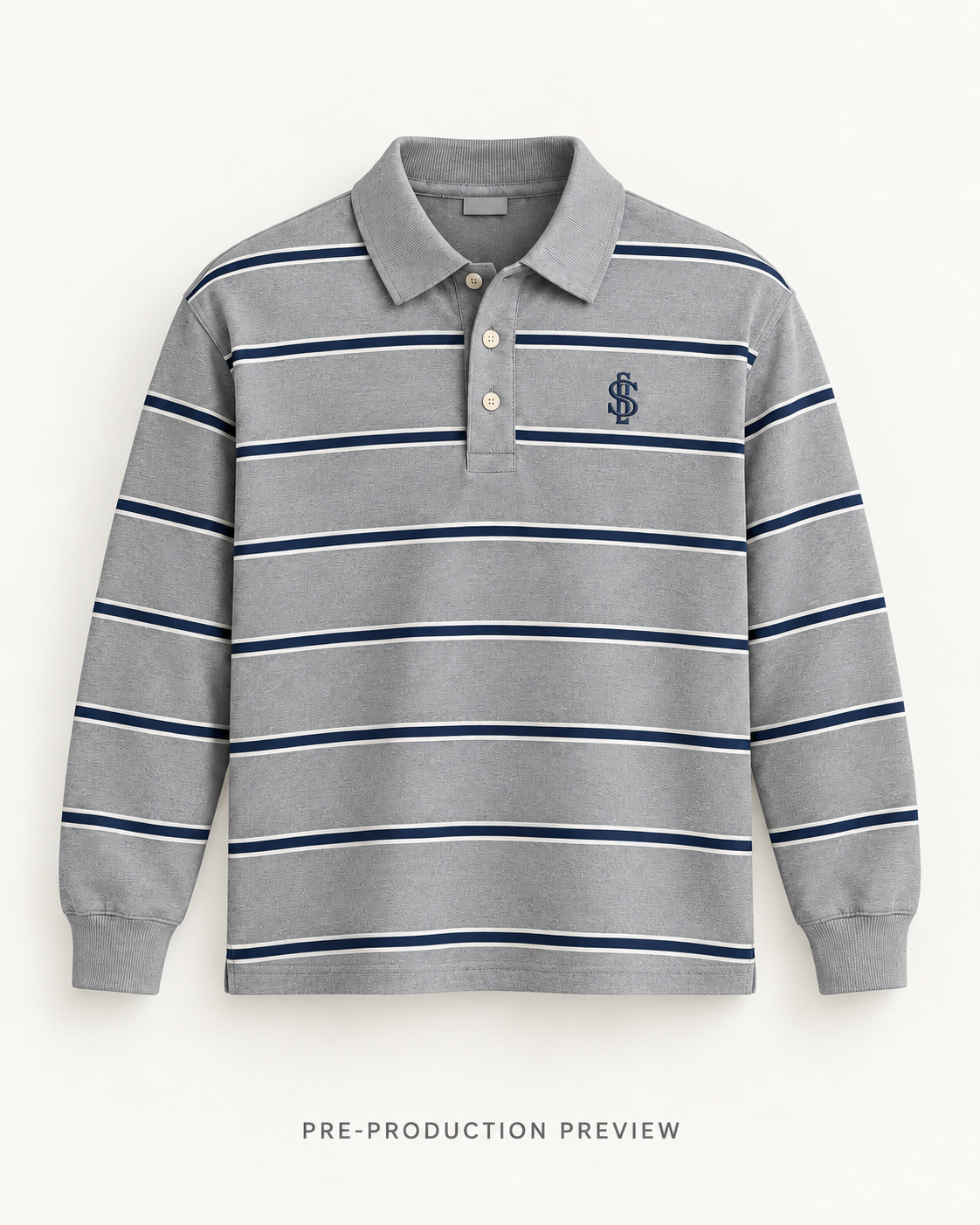 Generated pre-production front preview of Southerly Long-Sleeve Polo 059.