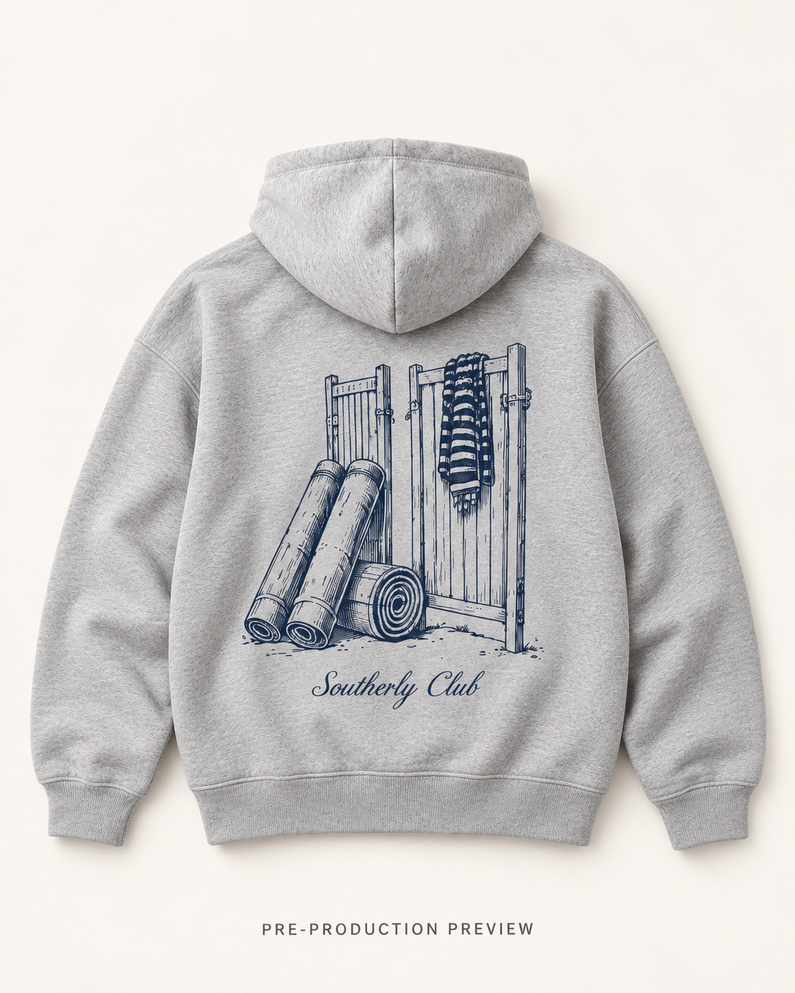Generated pre-production flat lay preview of Bathing Screen Graphic Hoodie 062.