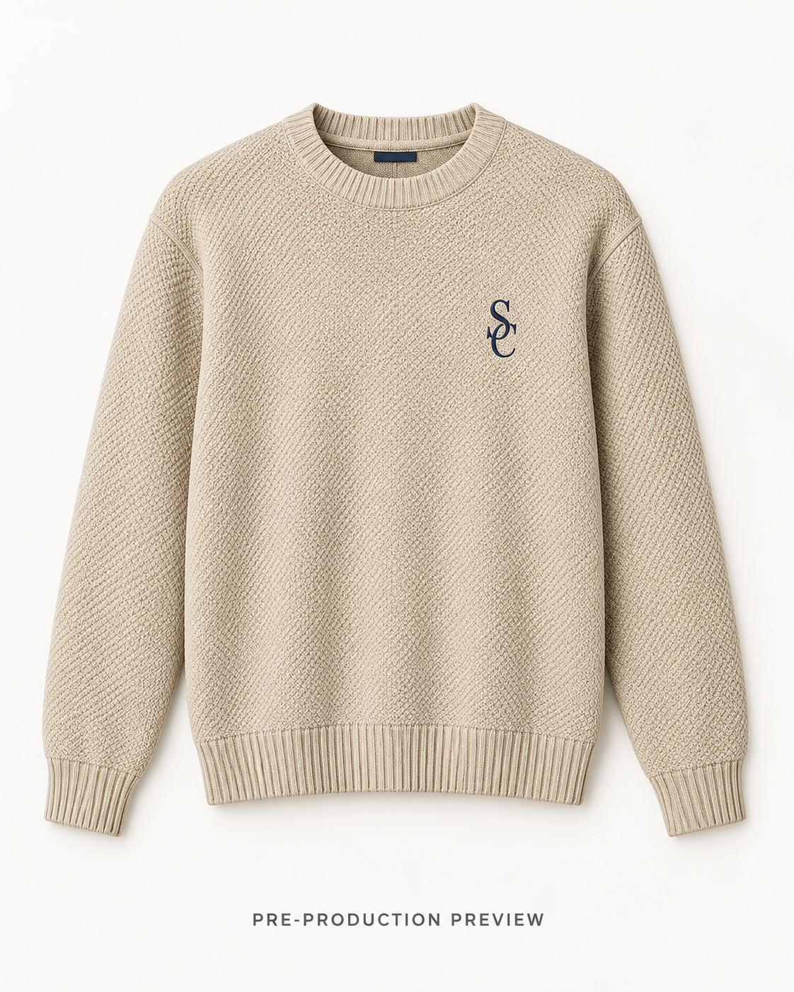Generated pre-production front preview of Southerly Crew Knit 063.