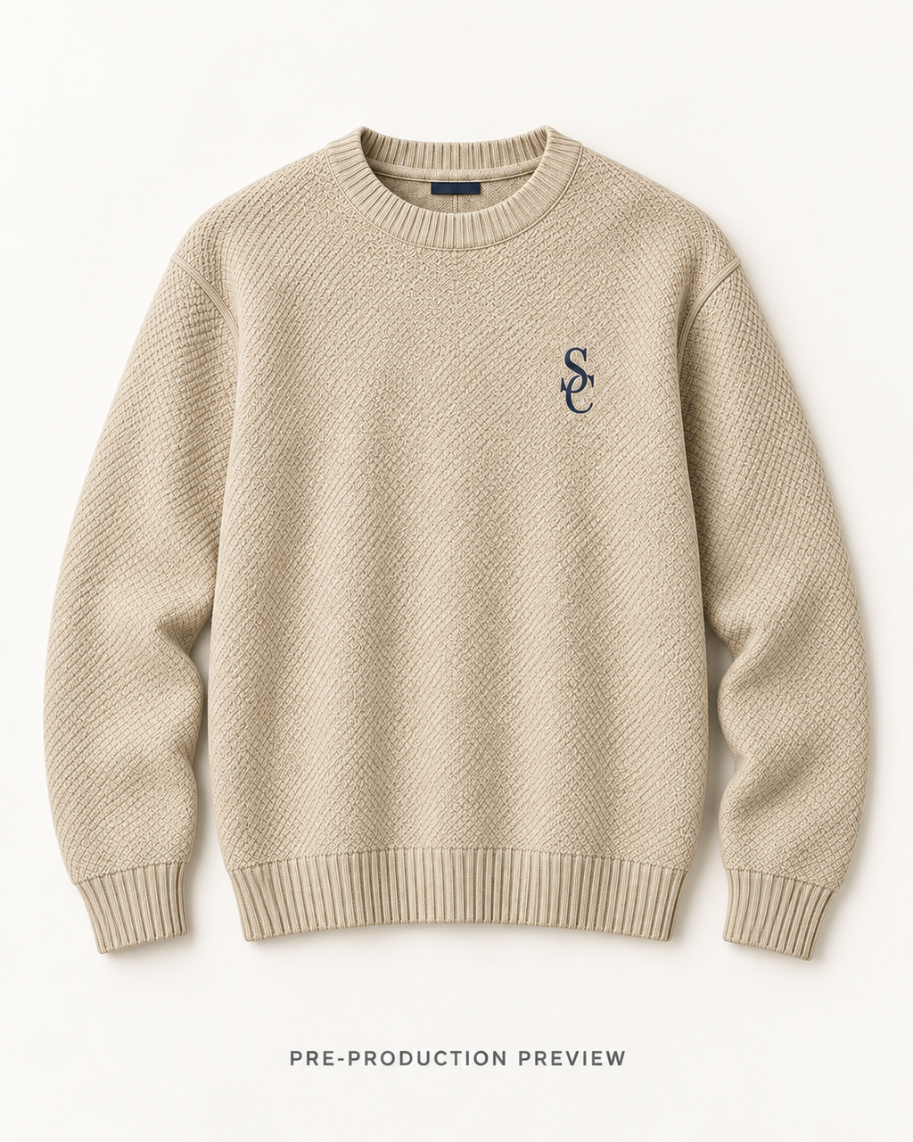 Generated pre-production flat lay preview of Southerly Crew Knit 063.