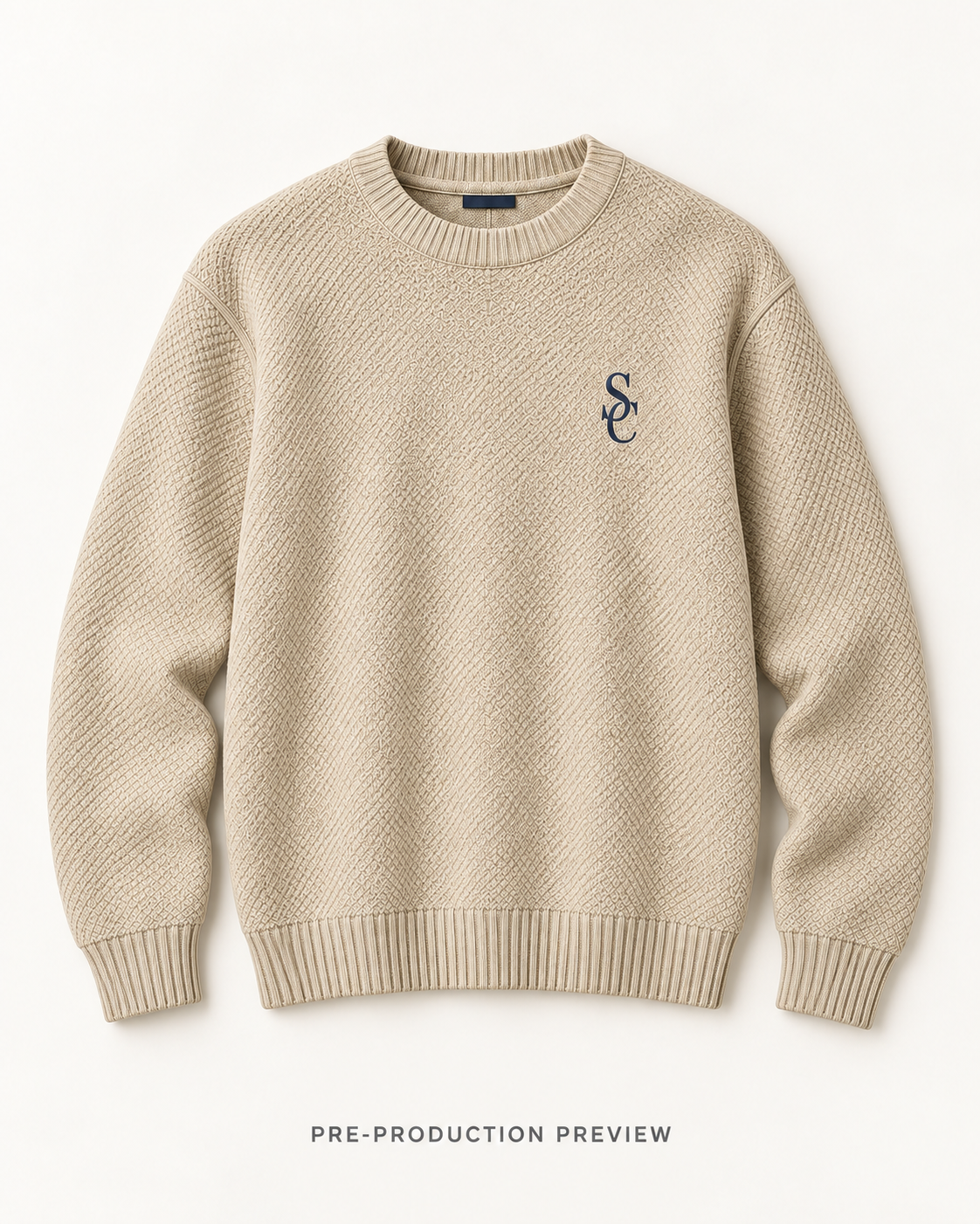 Generated pre-production flat lay preview of Southerly Crew Knit 063.