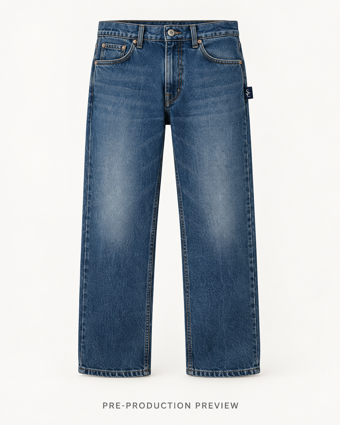Generated pre-production front preview of Southerly Straight Denim Trouser 064.