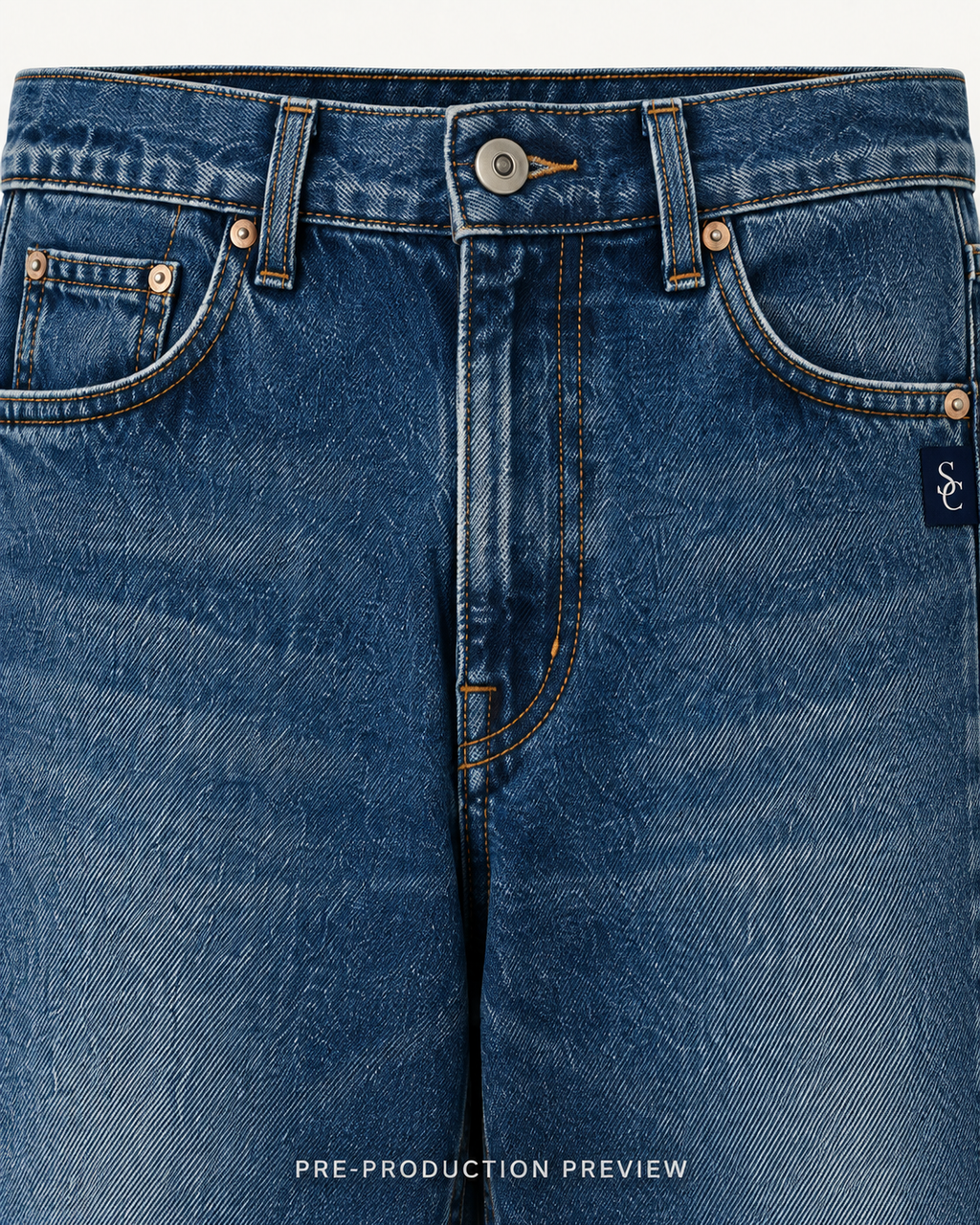 Generated pre-production artwork detail preview of Southerly Straight Denim Trouser 064.