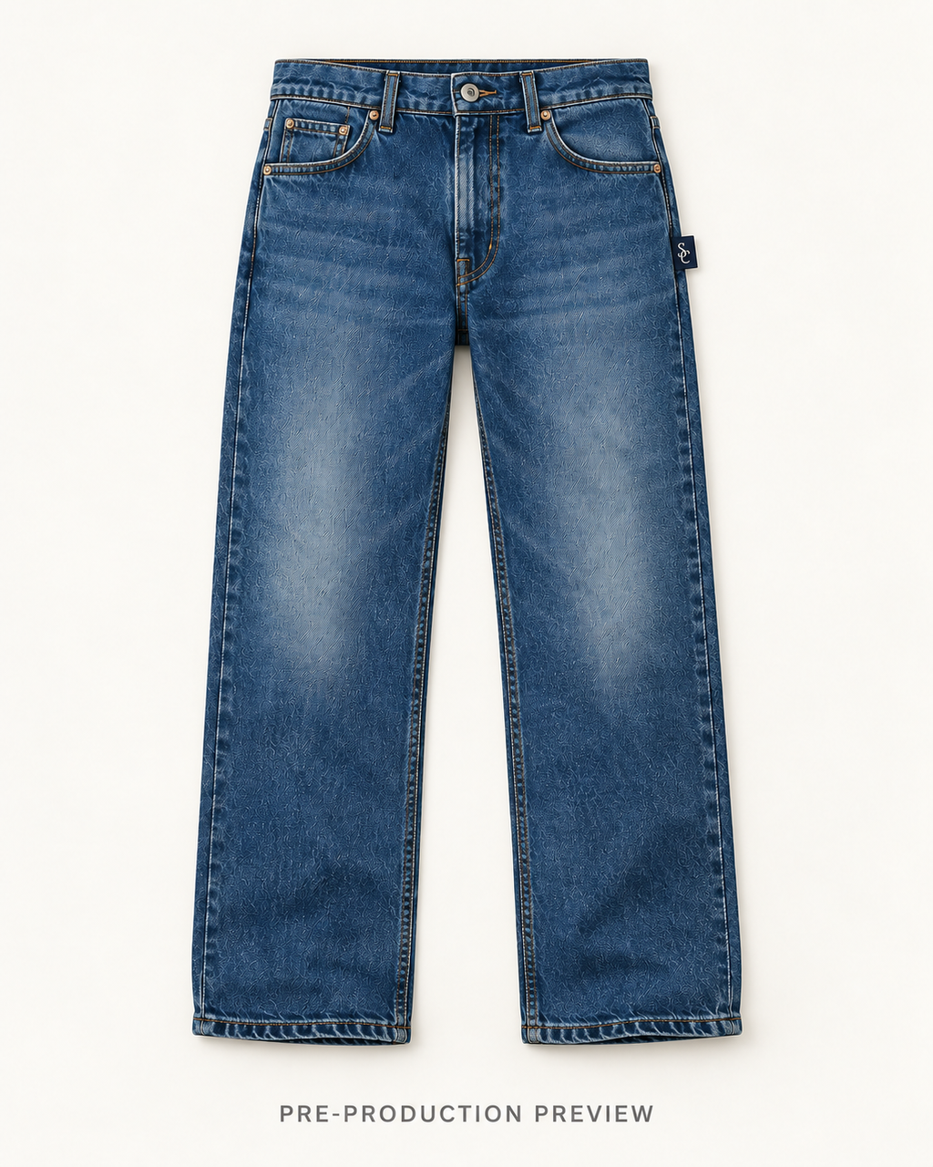 Generated pre-production flat lay preview of Southerly Straight Denim Trouser 064.