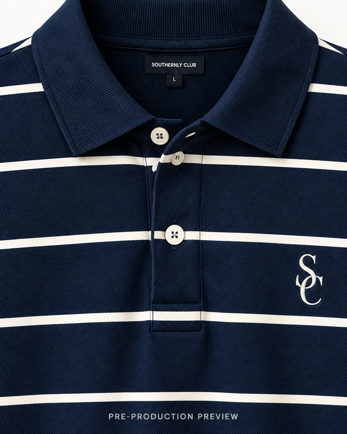 Generated pre-production artwork detail preview of Southerly Short-Sleeve Polo 066.