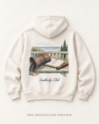 Generated pre-production flat lay preview of Mountain Reading Graphic Hoodie 068.