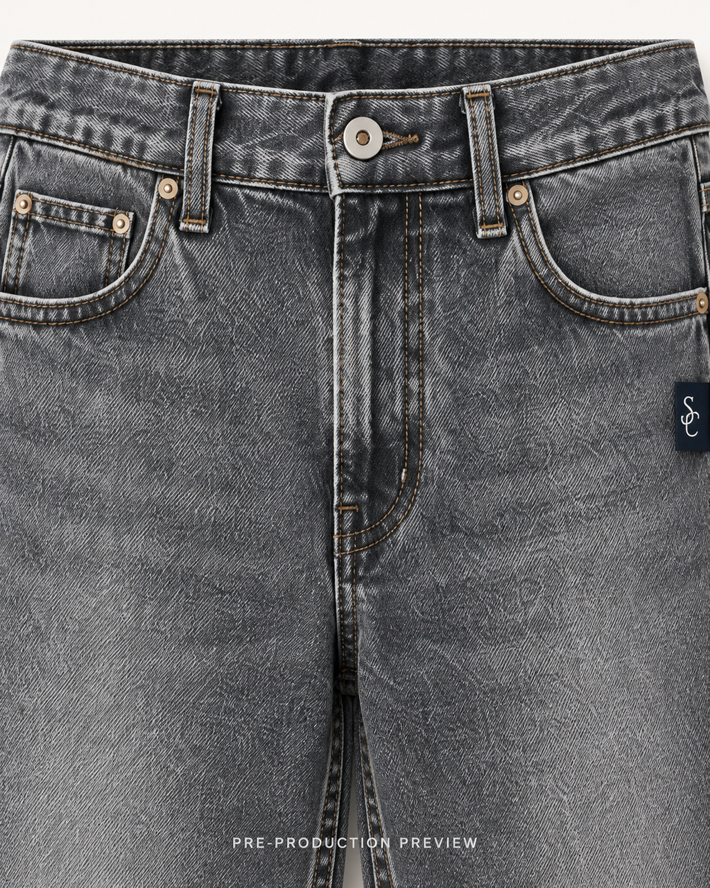 Generated pre-production artwork detail preview of Southerly Straight Denim Trouser 070.