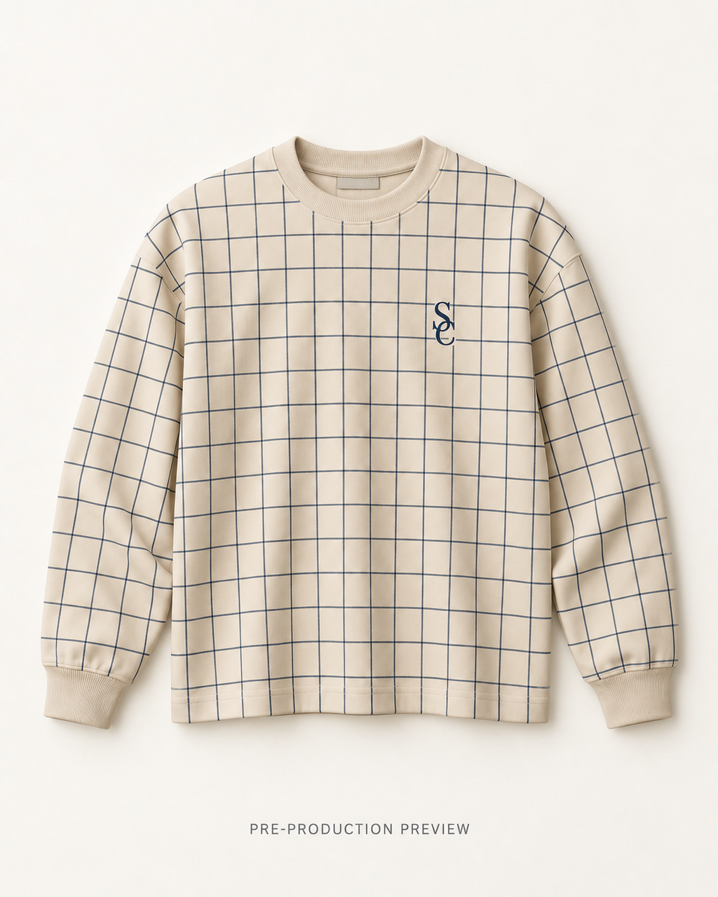 Generated pre-production flat lay preview of Southerly Check Long-Sleeve Top 071.