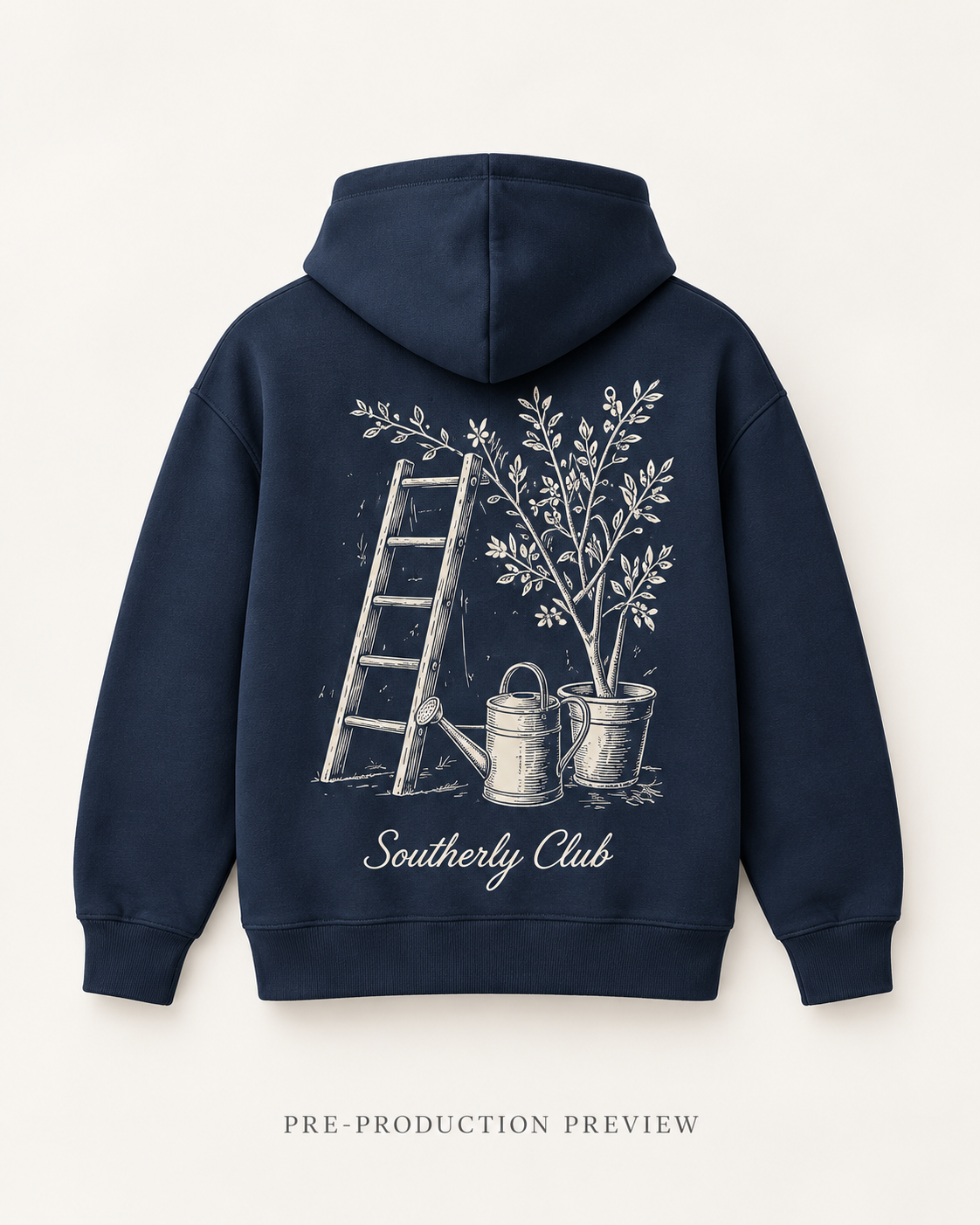 Generated pre-production back preview of Garden Ladder Graphic Hoodie 074.