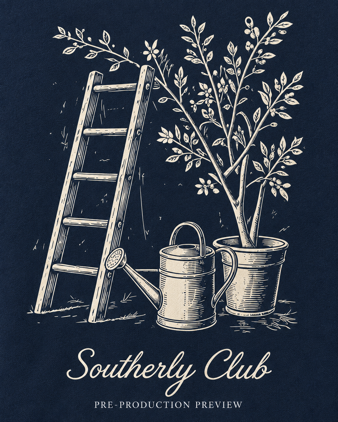 Generated pre-production artwork detail preview of Garden Ladder Graphic Hoodie 074.