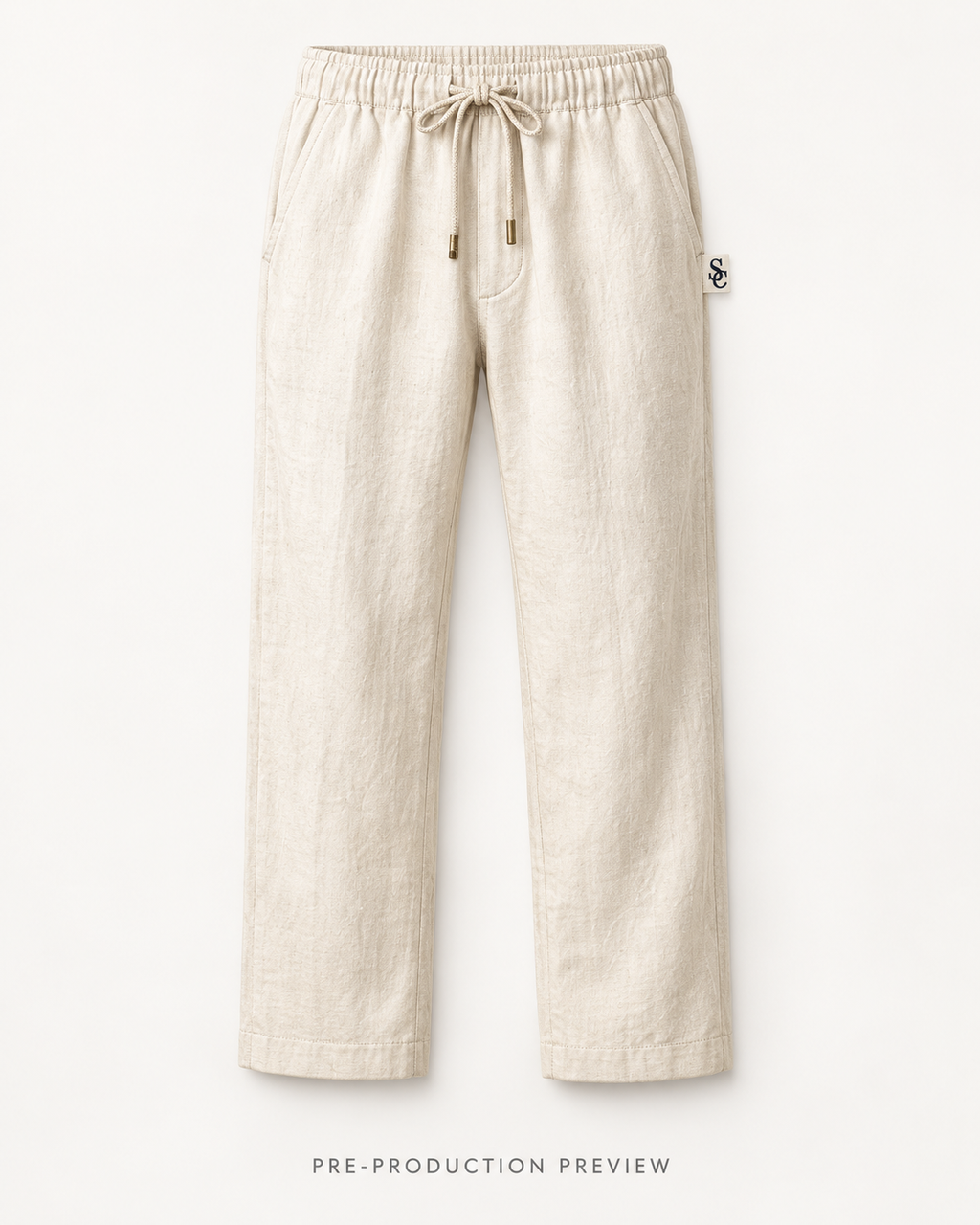 Generated pre-production front preview of Southerly Linen Trouser 076.