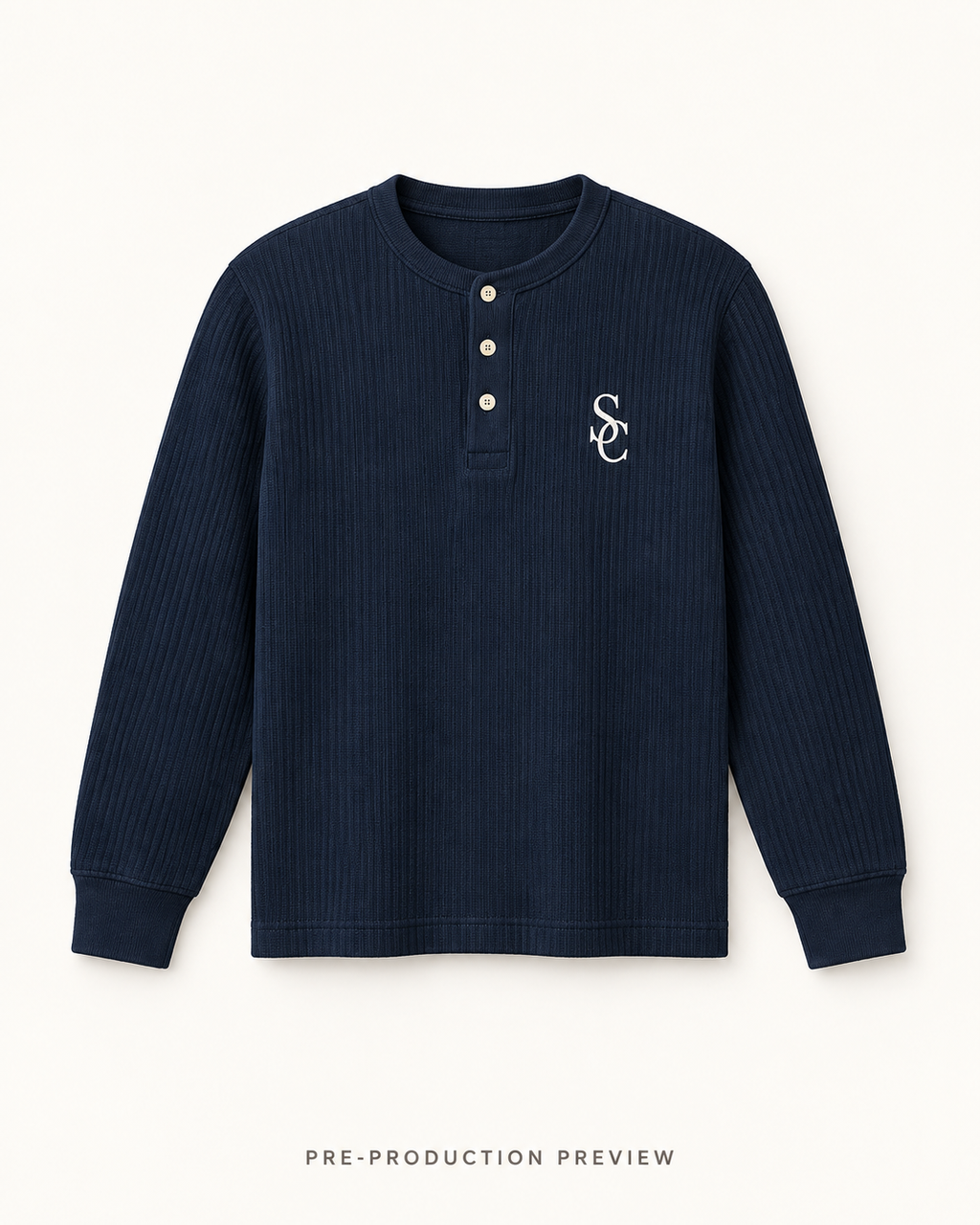 Generated pre-production front preview of Southerly Long-Sleeve Henley 077.