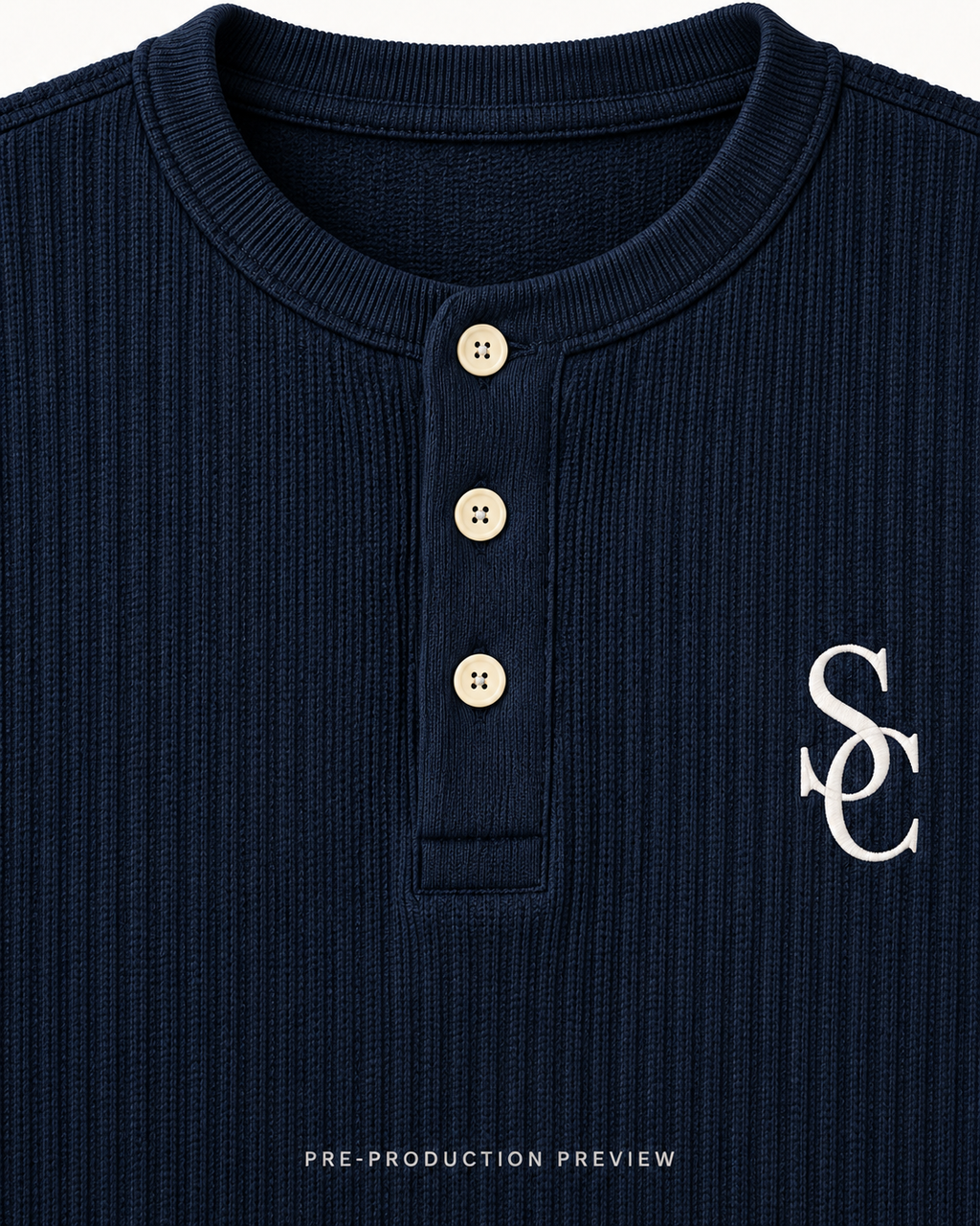 Generated pre-production artwork detail preview of Southerly Long-Sleeve Henley 077.