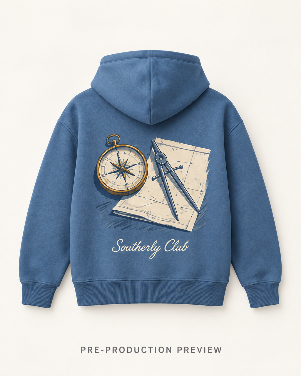 Generated pre-production back preview of Navigation Desk Graphic Hoodie 080.