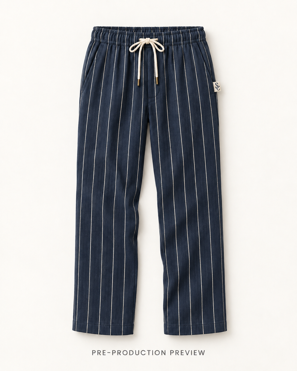 Generated pre-production flat lay preview of Southerly Linen Trouser 082.