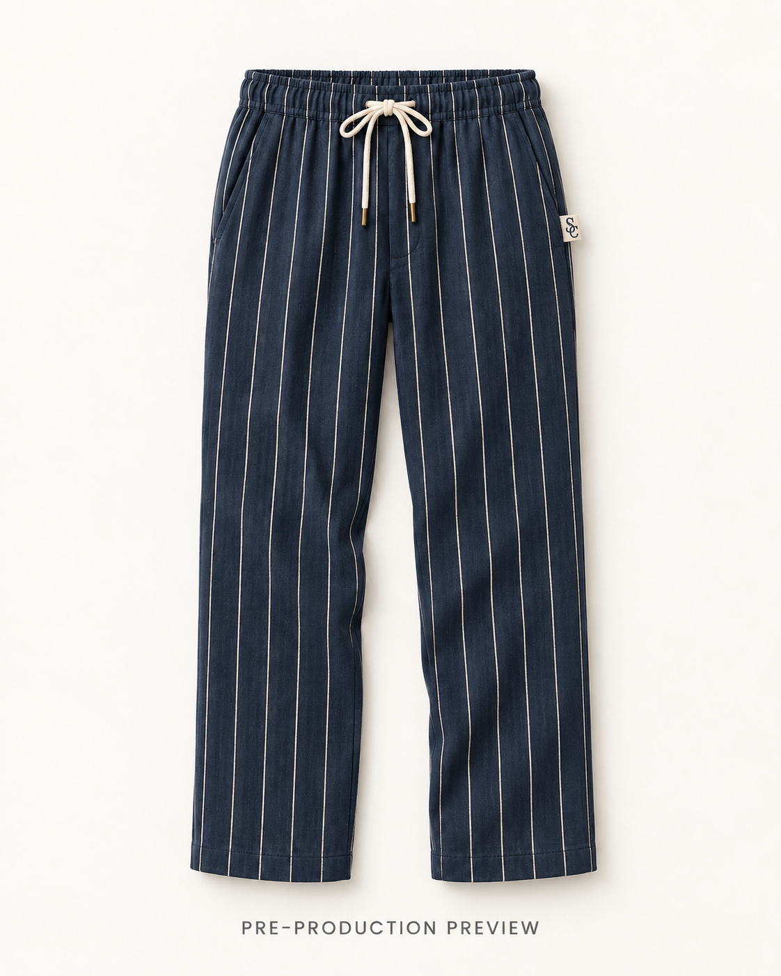 Generated pre-production flat lay preview of Southerly Linen Trouser 082.
