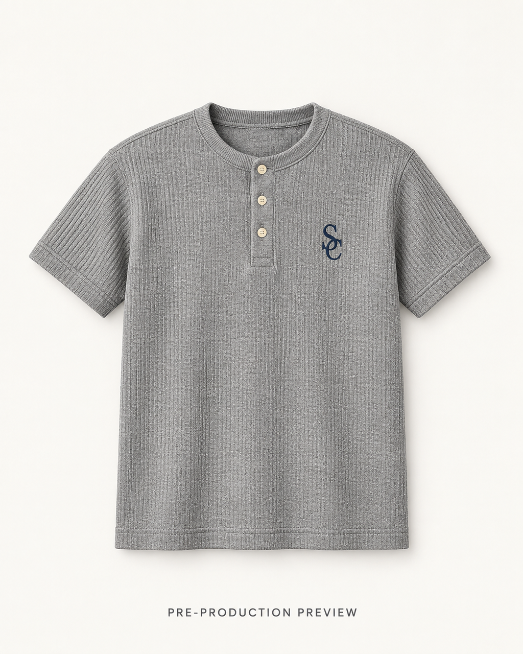 Generated pre-production front preview of Southerly Short-Sleeve Henley 083.
