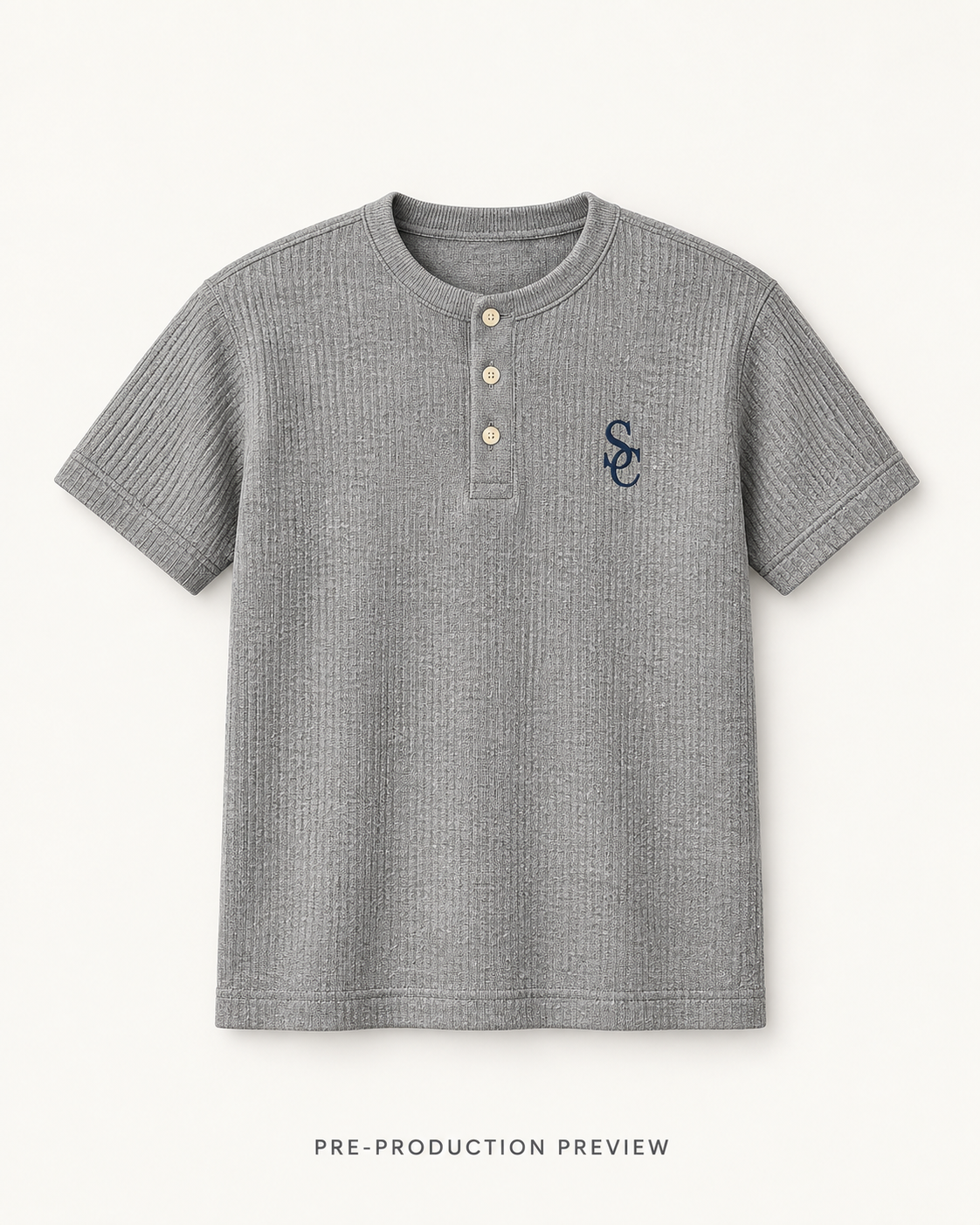 Generated pre-production front preview of Southerly Short-Sleeve Henley 083.