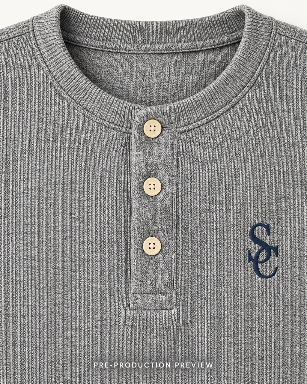 Generated pre-production artwork detail preview of Southerly Short-Sleeve Henley 083.