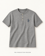 Generated pre-production flat lay preview of Southerly Short-Sleeve Henley 083.