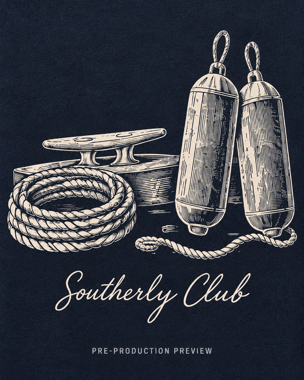 Generated pre-production artwork detail preview of Mooring Study Graphic Hoodie 085.