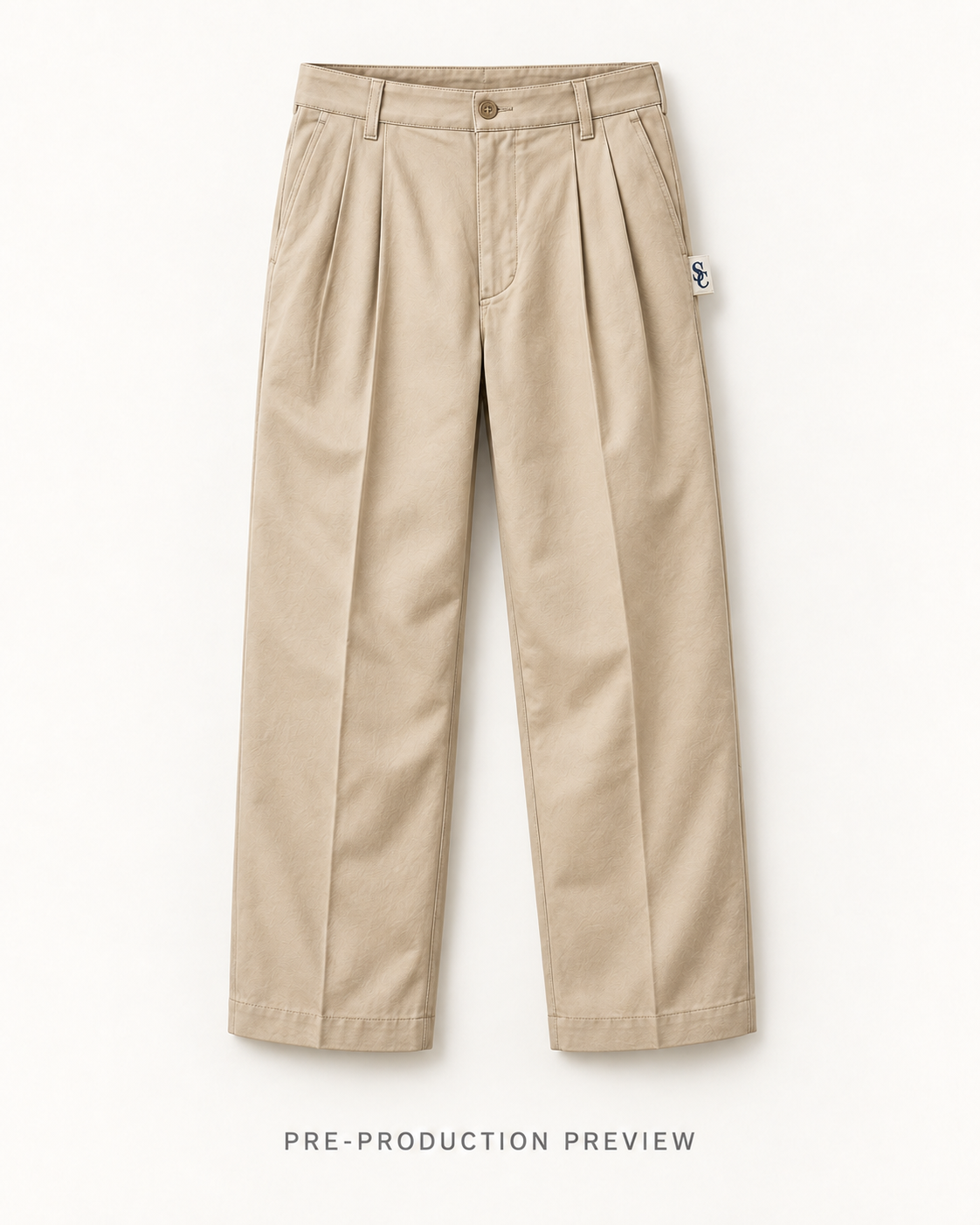 Generated pre-production flat lay preview of Southerly Pleated Suit Trouser 087.
