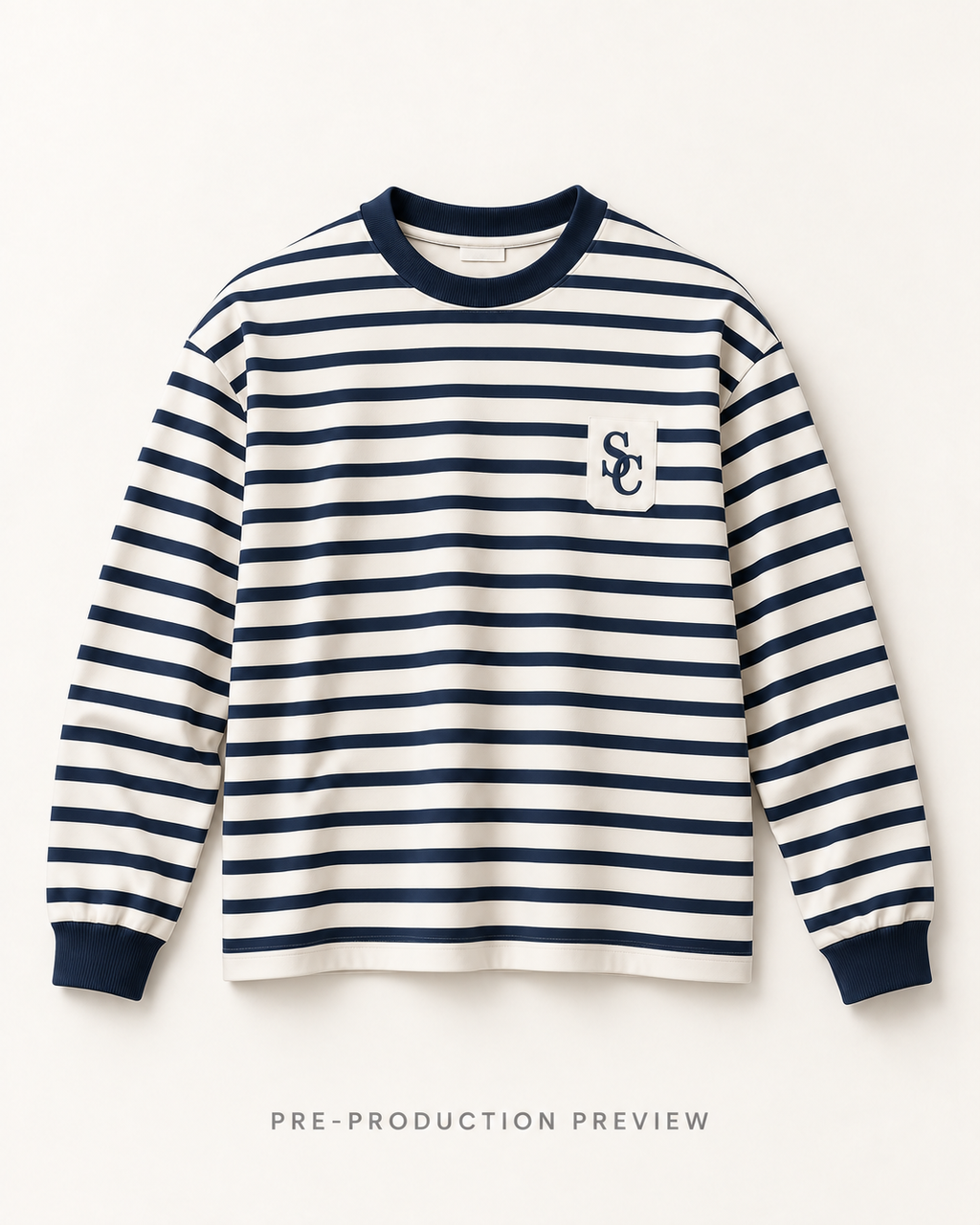Generated pre-production flat lay preview of Southerly Stripe Long-Sleeve Tee 088.