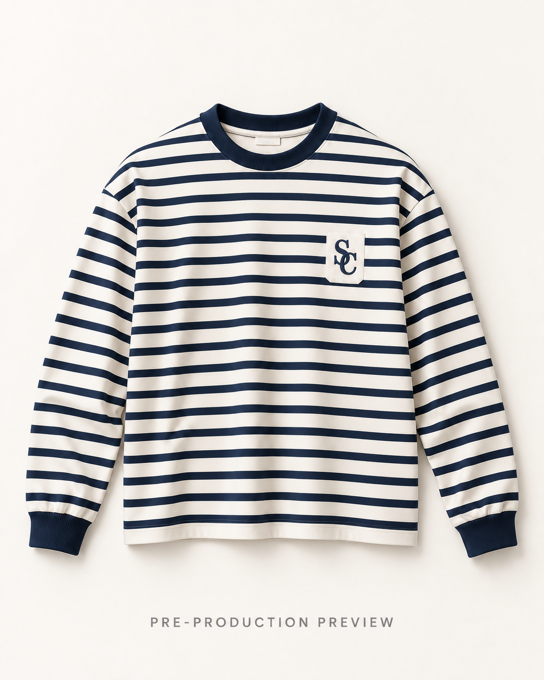 Generated pre-production flat lay preview of Southerly Stripe Long-Sleeve Tee 088.