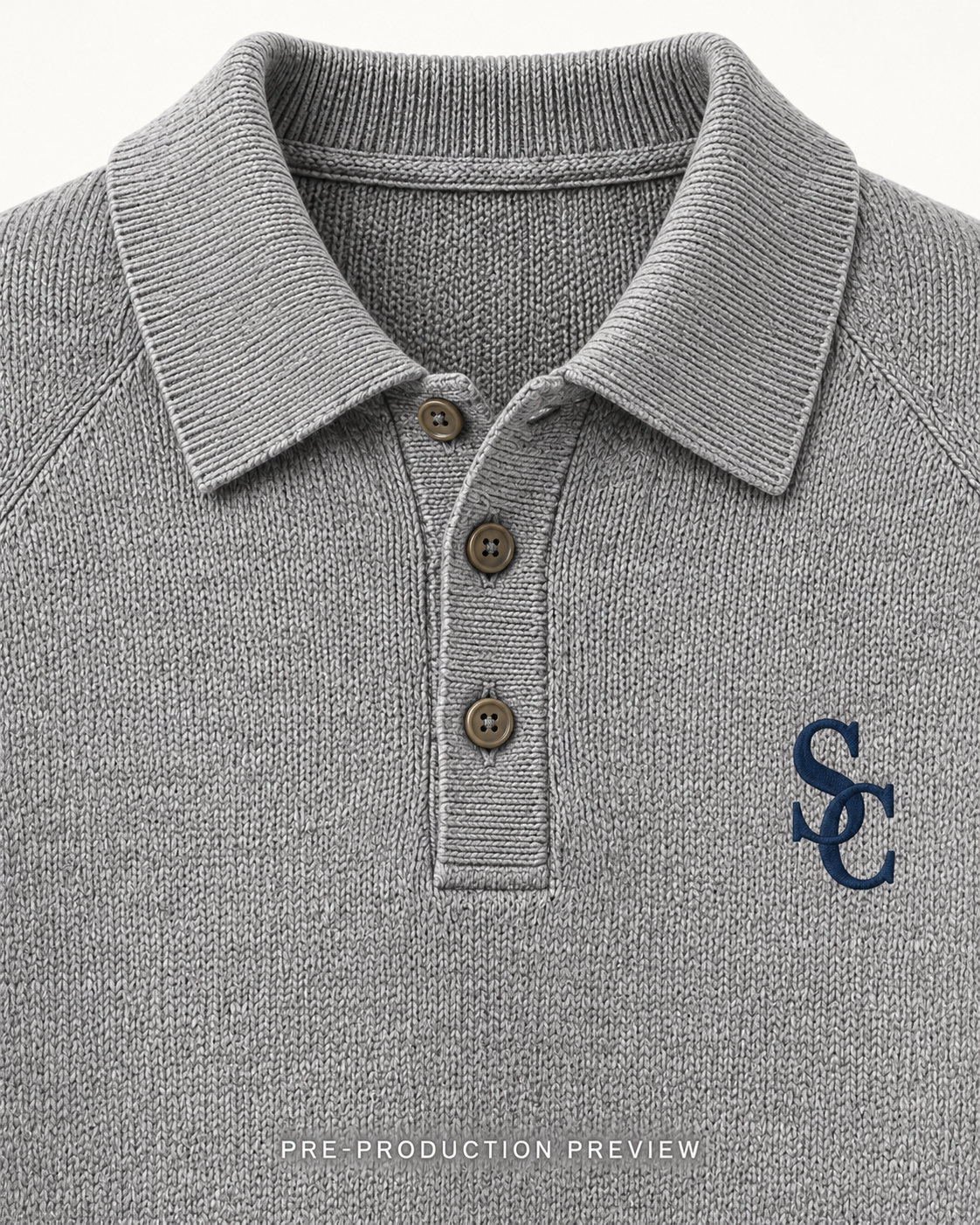Generated pre-production artwork detail preview of Southerly Long-Sleeve Knit Polo 091.