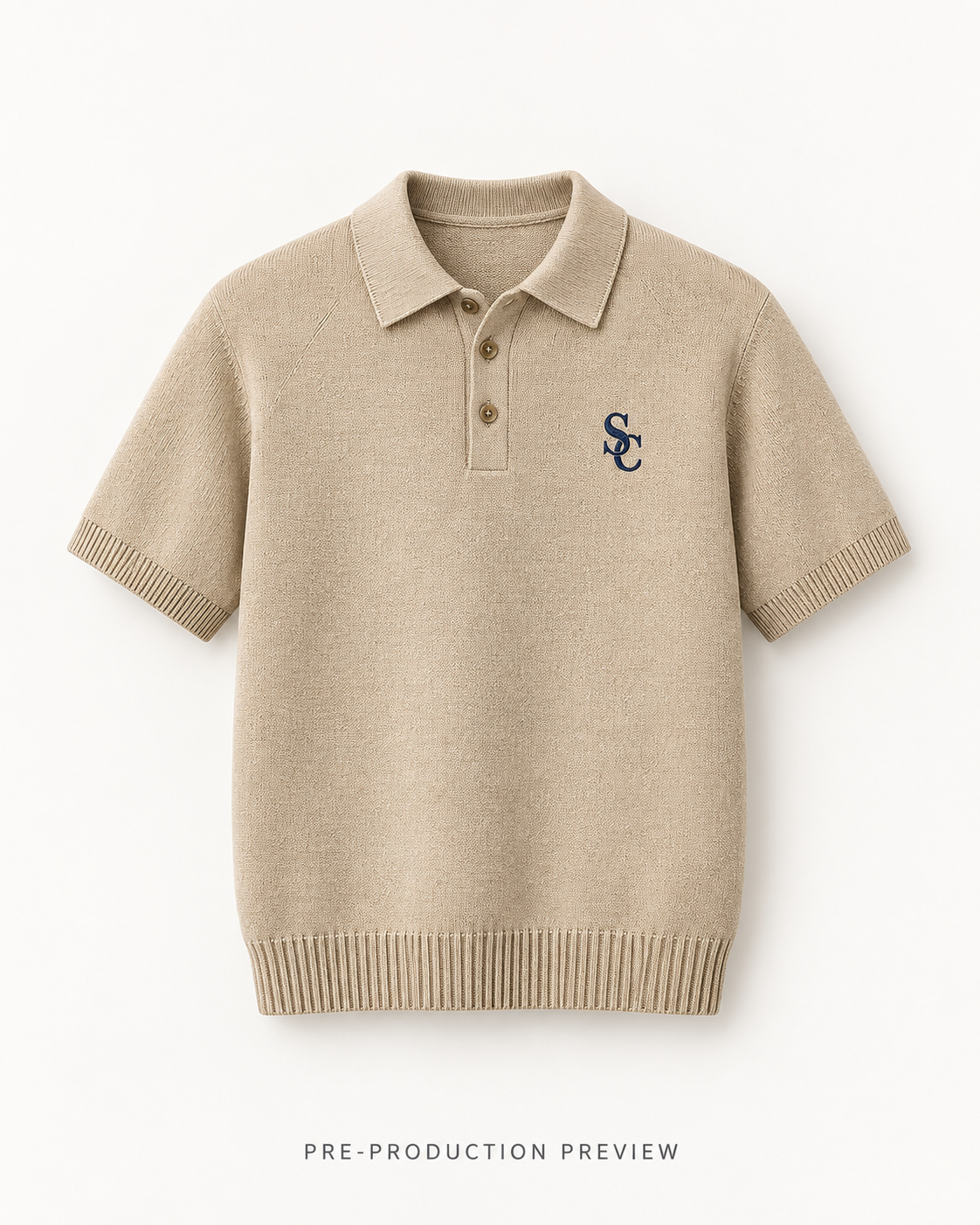 Generated pre-production front preview of Southerly Short-Sleeve Knit Polo 095.