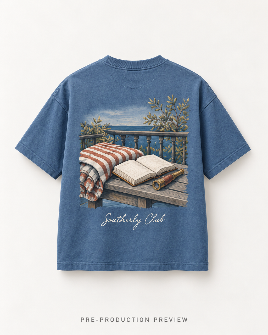 Generated pre-production back preview of Mountain Reading Graphic Tee 096.