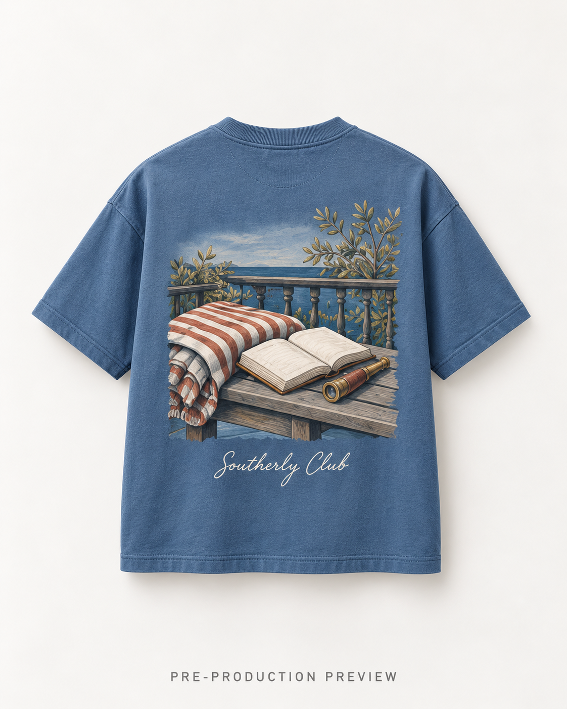 Generated pre-production back preview of Mountain Reading Graphic Tee 096.