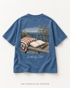 Generated pre-production flat lay preview of Mountain Reading Graphic Tee 096.