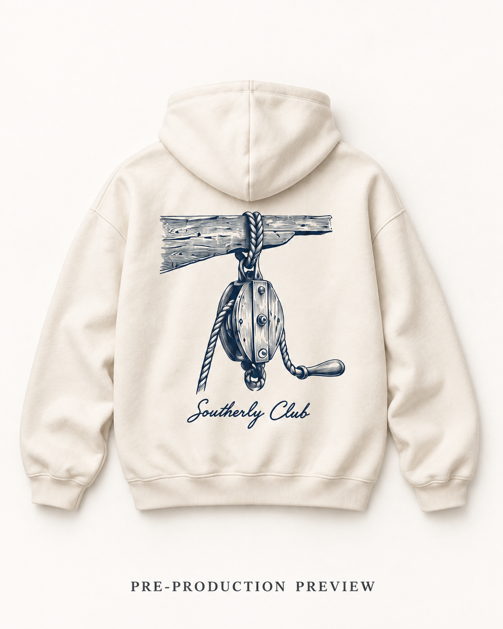 Generated pre-production flat lay preview of Rope Pulley Graphic Hoodie 097.