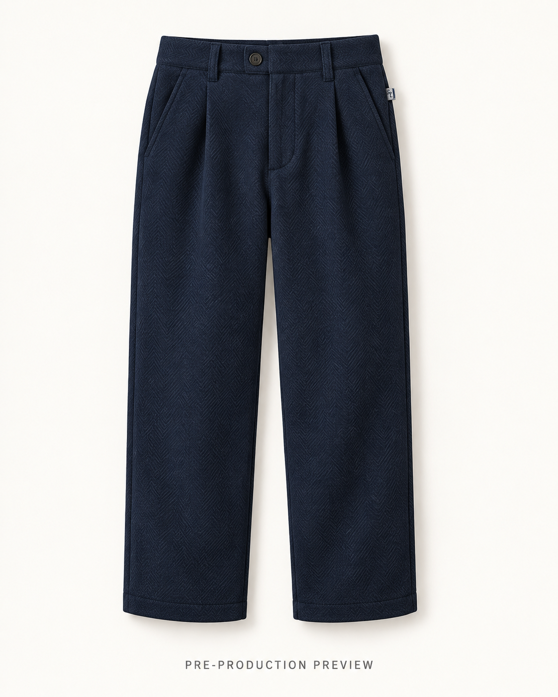 Generated pre-production front preview of Southerly Herringbone Trouser 098.
