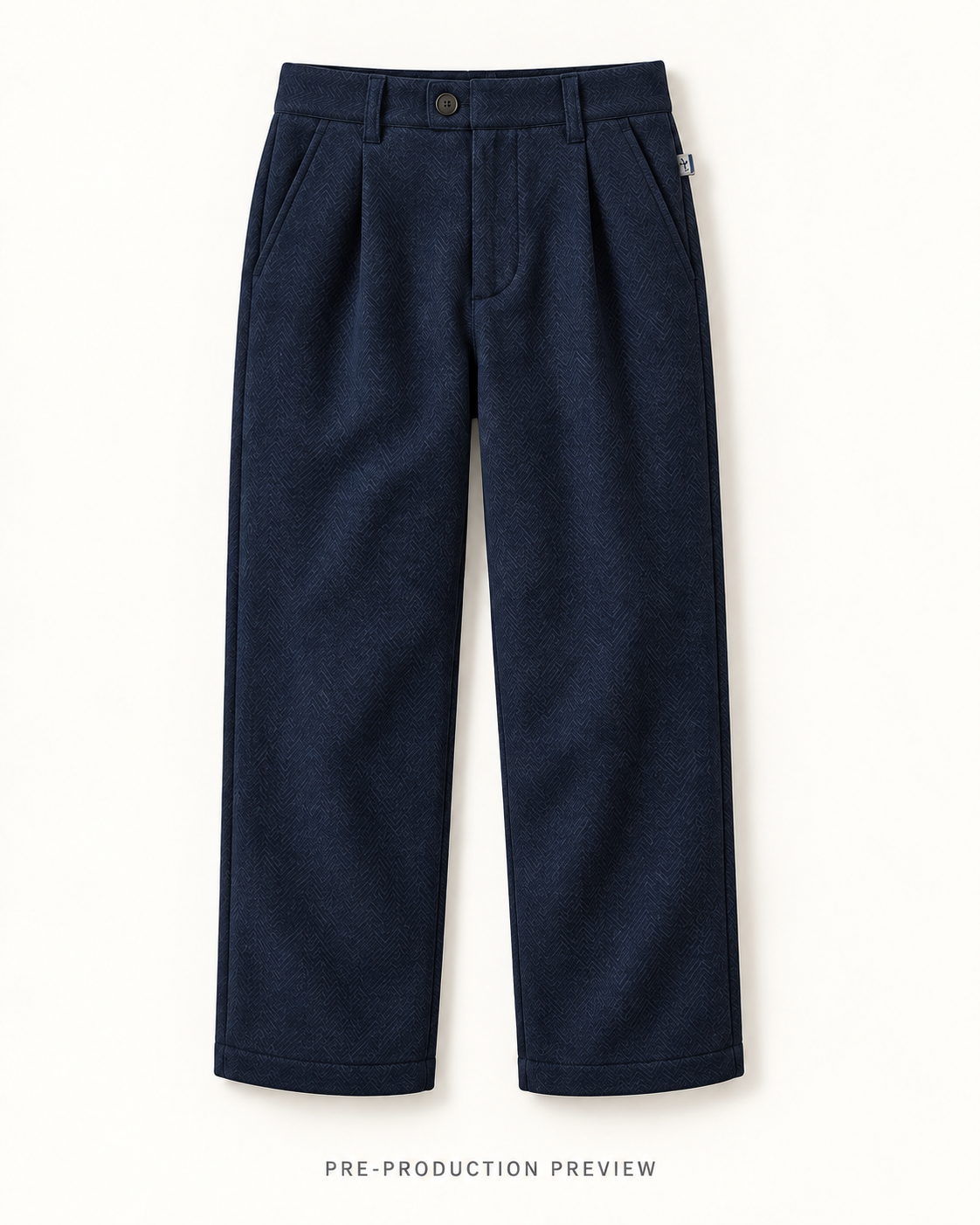 Generated pre-production flat lay preview of Southerly Herringbone Trouser 098.