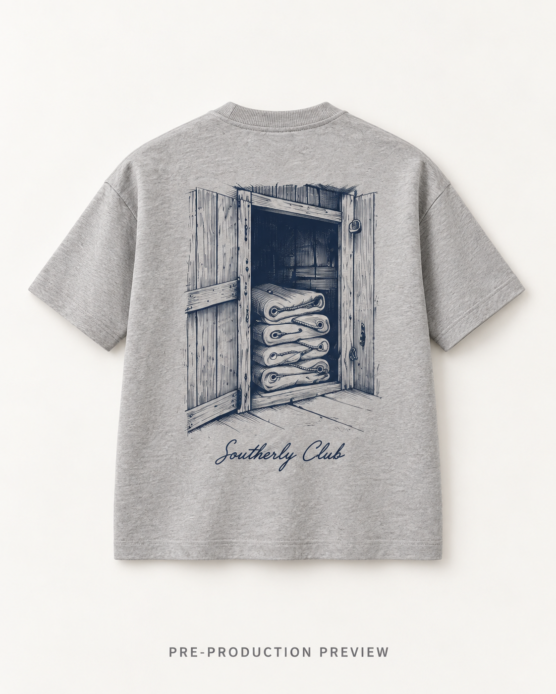 Generated pre-production back preview of Boat Shed Graphic Tee 099.