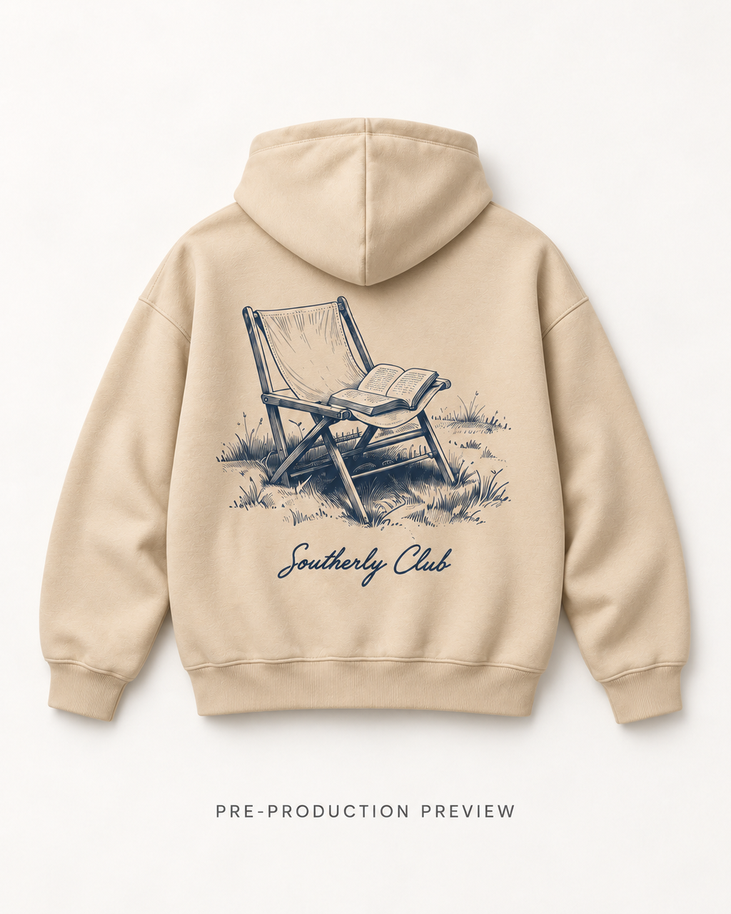 Generated pre-production flat lay preview of Canvas Seat Graphic Hoodie 103.