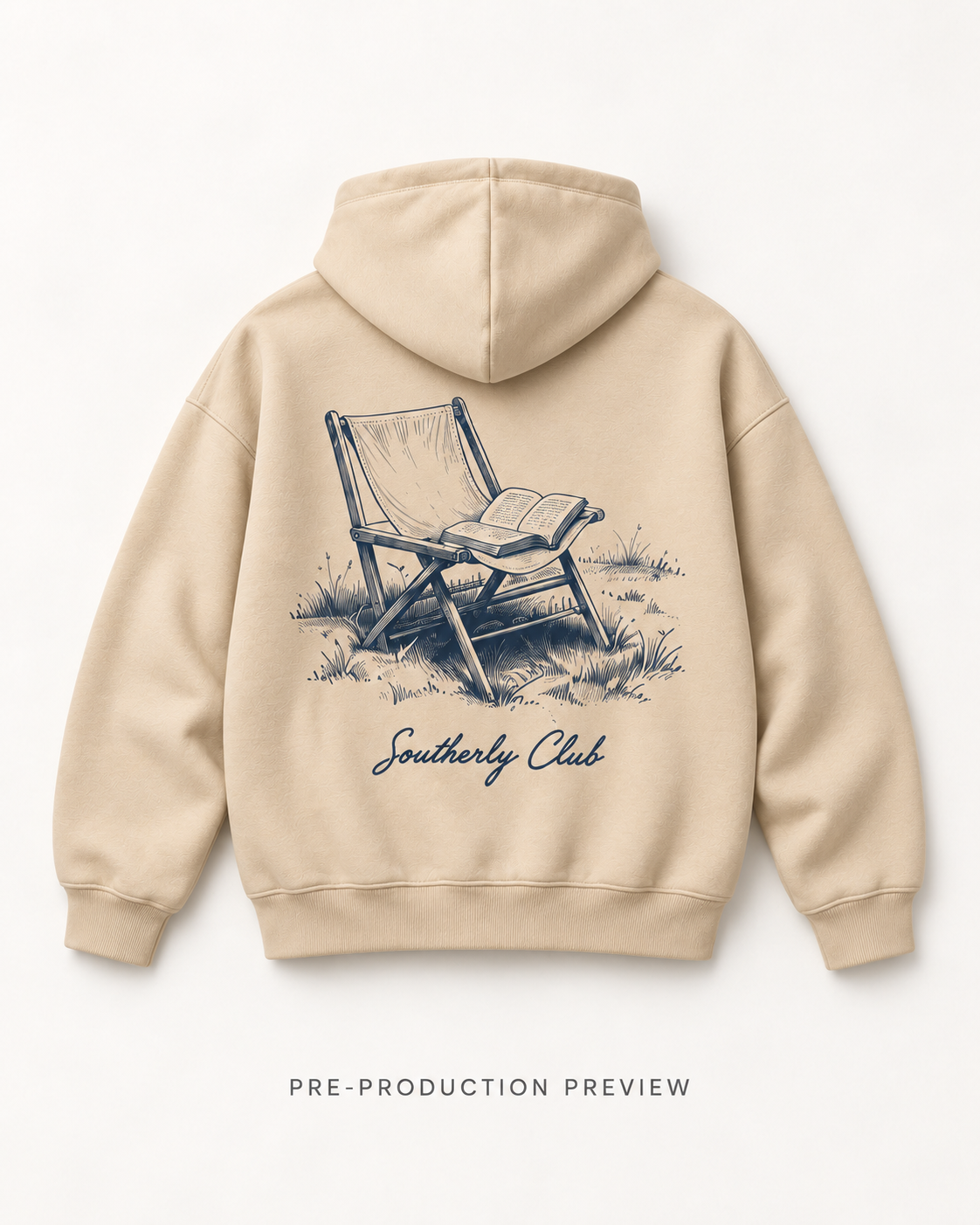 Generated pre-production flat lay preview of Canvas Seat Graphic Hoodie 103.