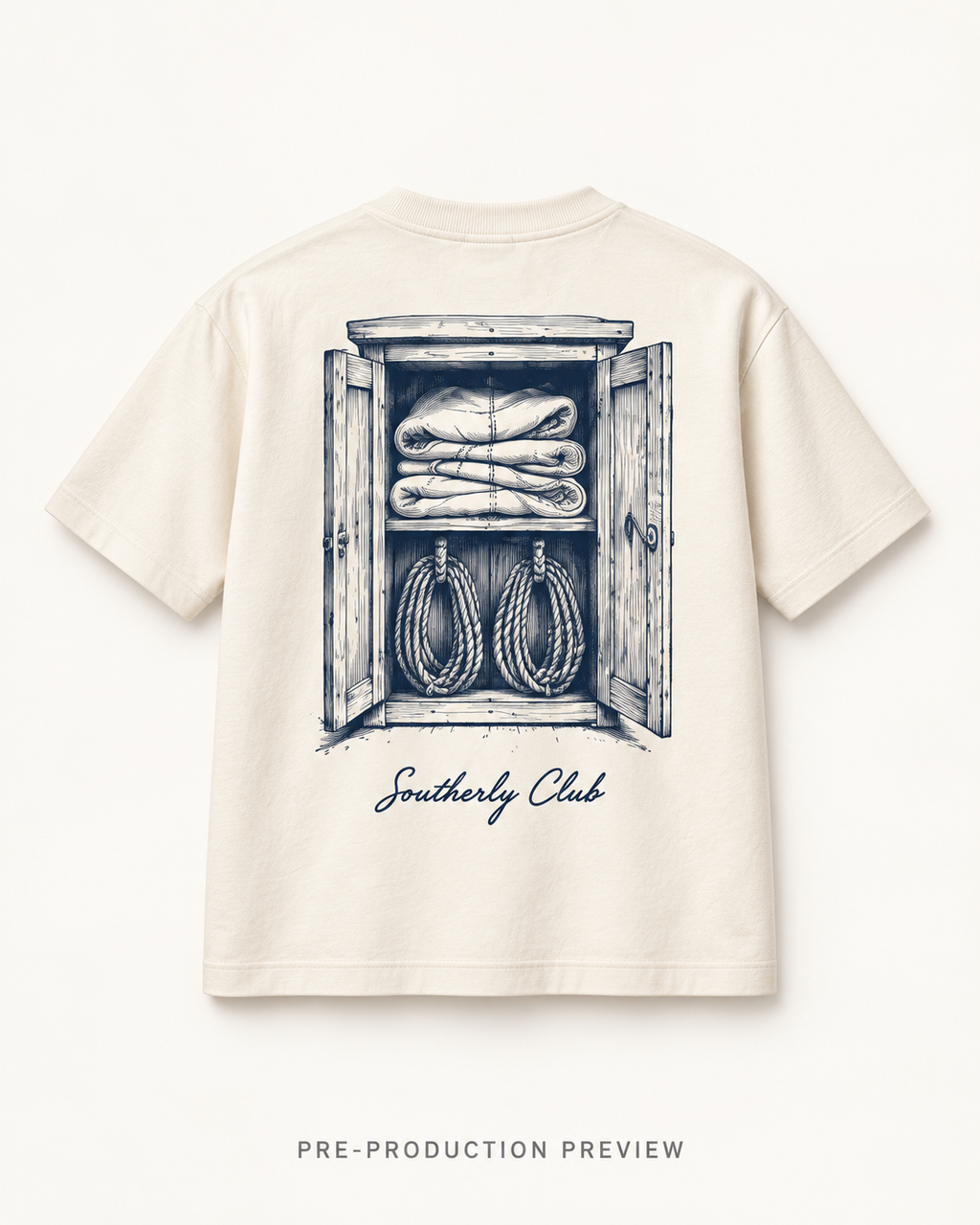 Generated pre-production back preview of Sailing Locker Graphic Tee 105.