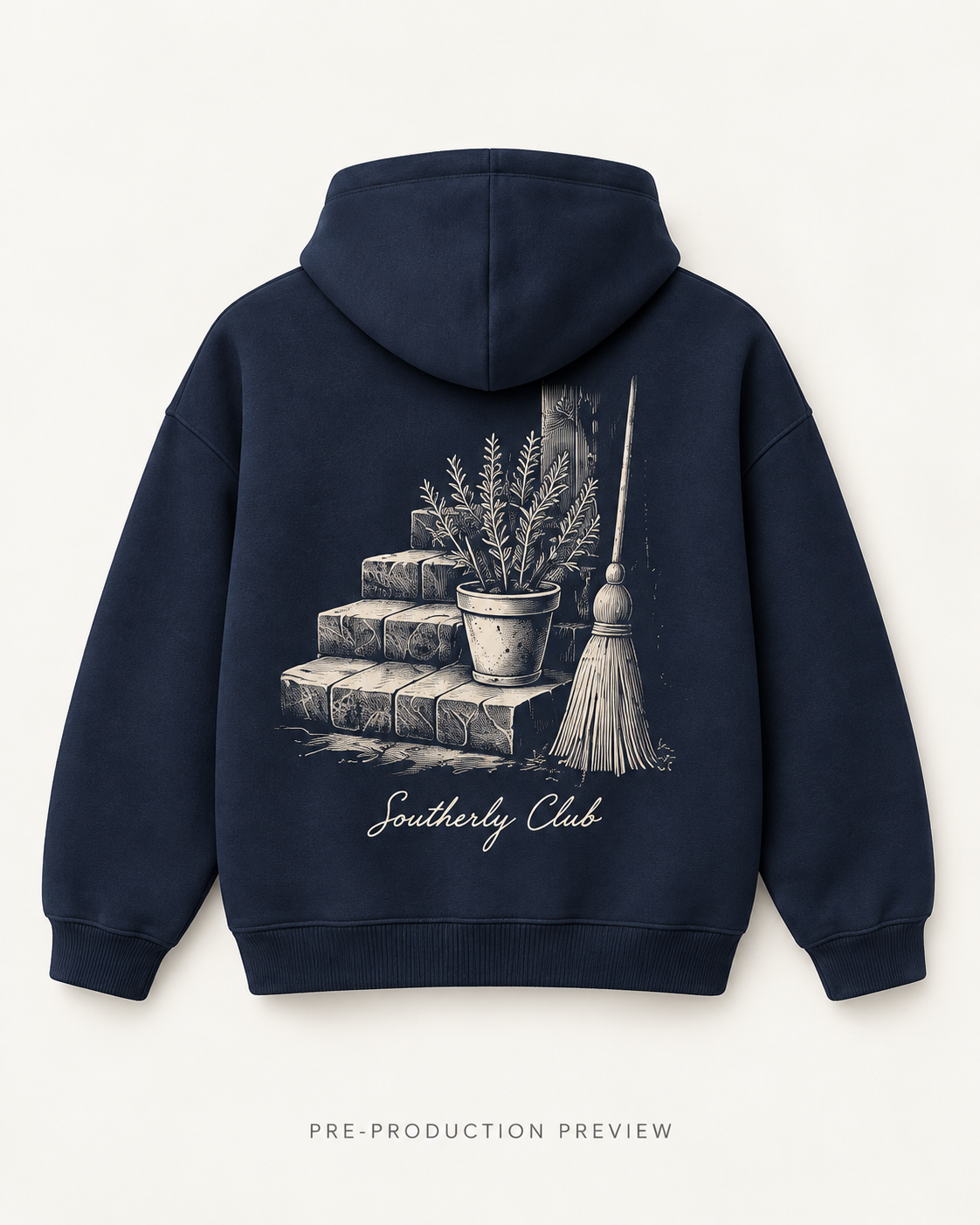Generated pre-production back preview of Afternoon Steps Graphic Hoodie 106.