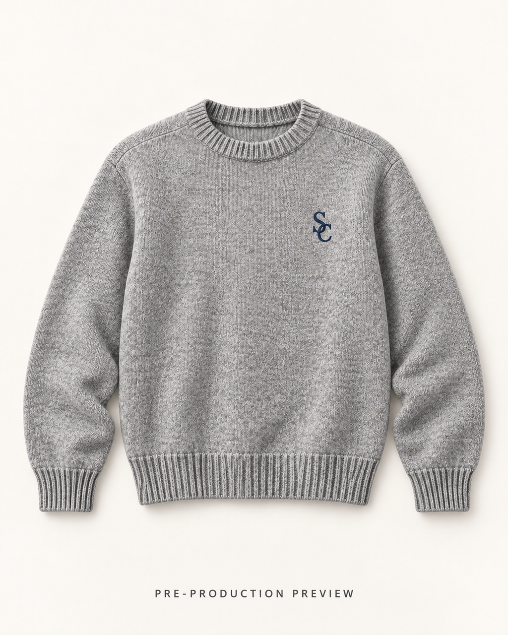 Generated pre-production flat lay preview of Southerly Melange Crew Knit 107.