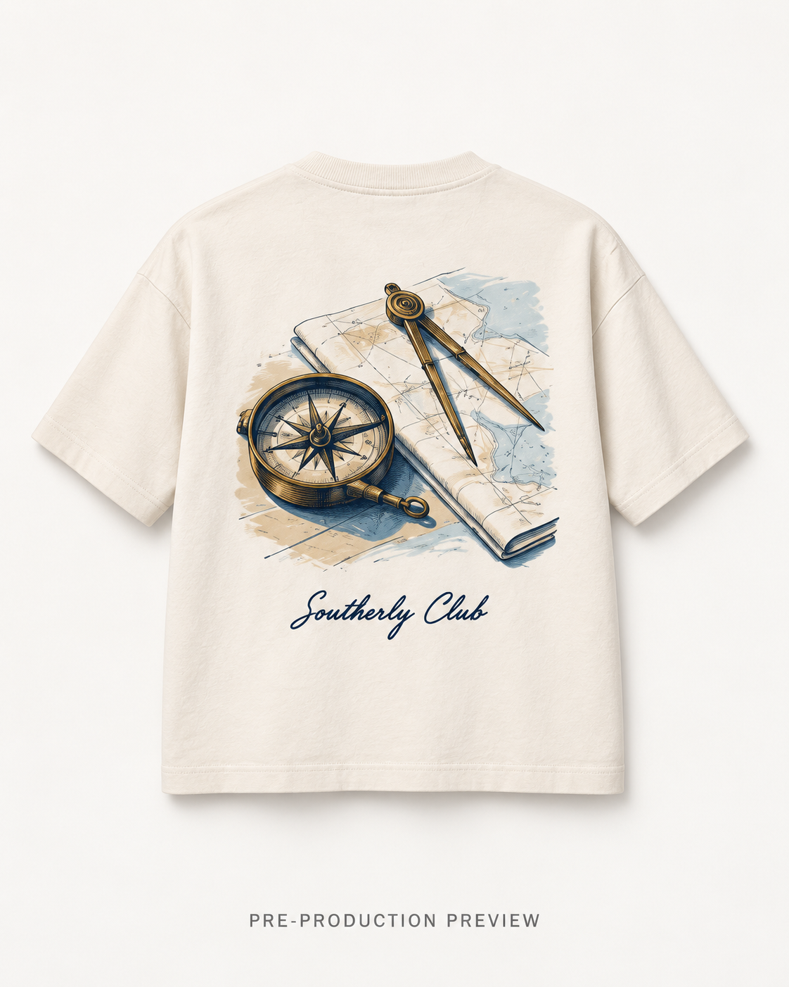 Generated pre-production back preview of Navigation Desk Graphic Tee 108.