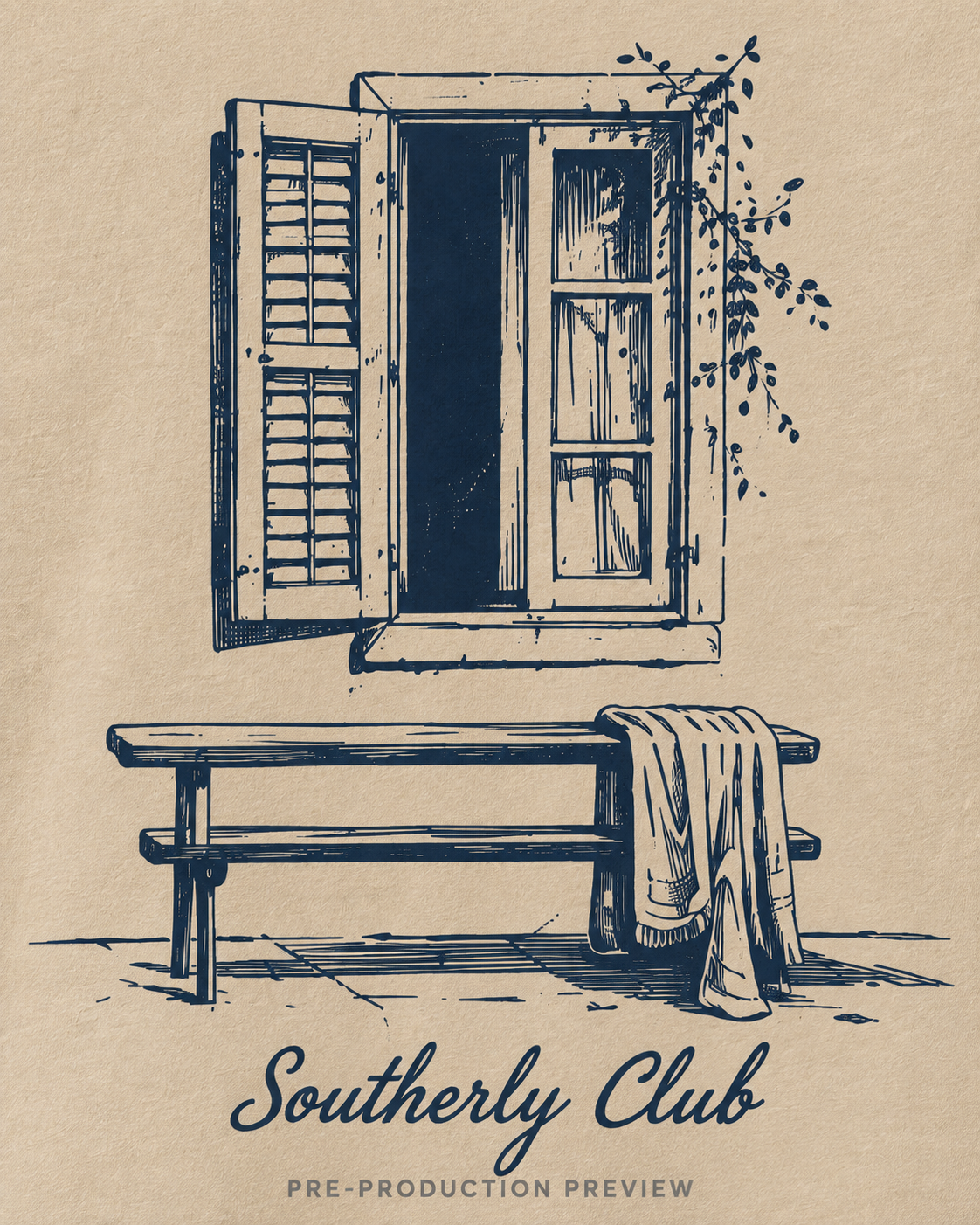 Generated pre-production artwork detail preview of Window Seat Graphic Tee 111.